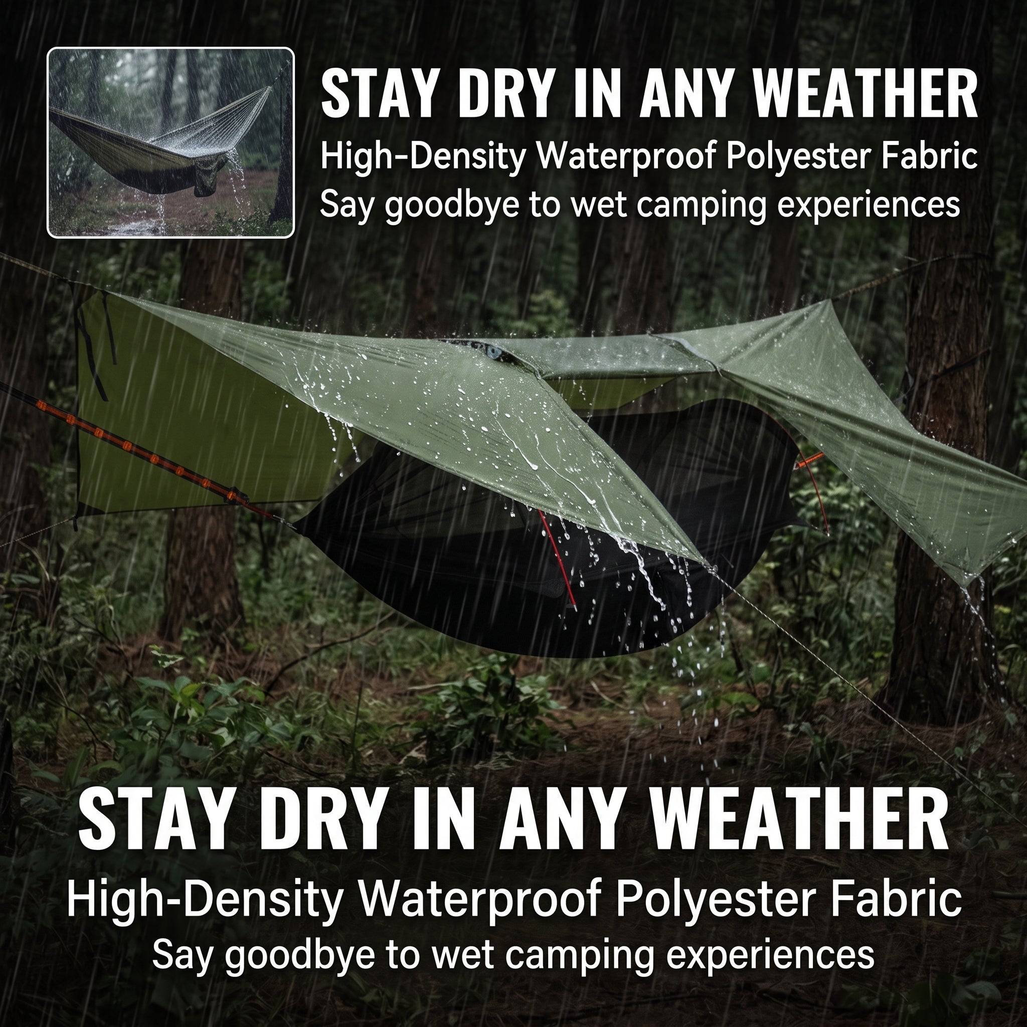 Outdoor Hammock Tent Set – Canopy, Mosquito Net, Waterproof, Sunshade, and Swing