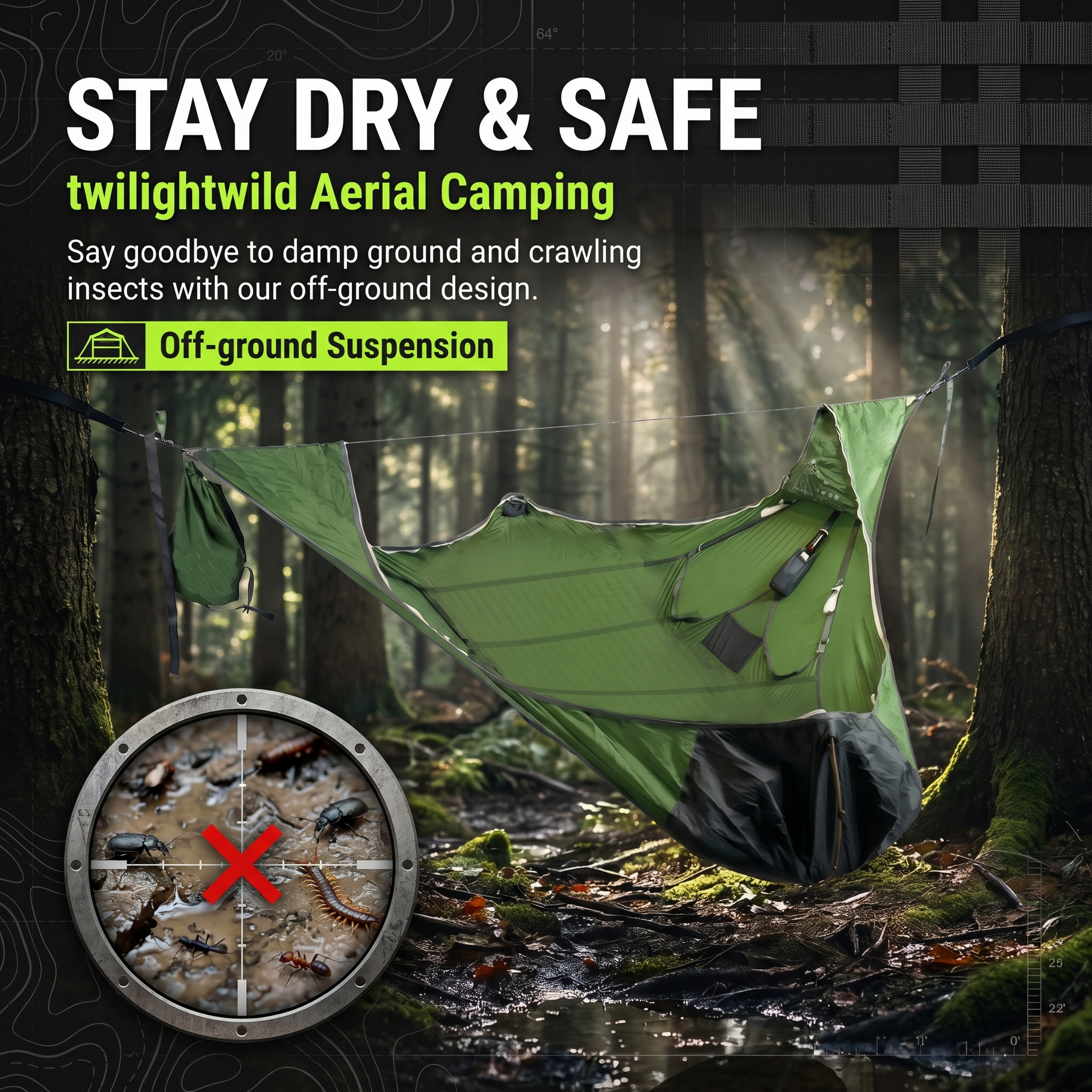 Newly Designed Portable Strength Hammock Tent Camping Waterproof Tree Hammock