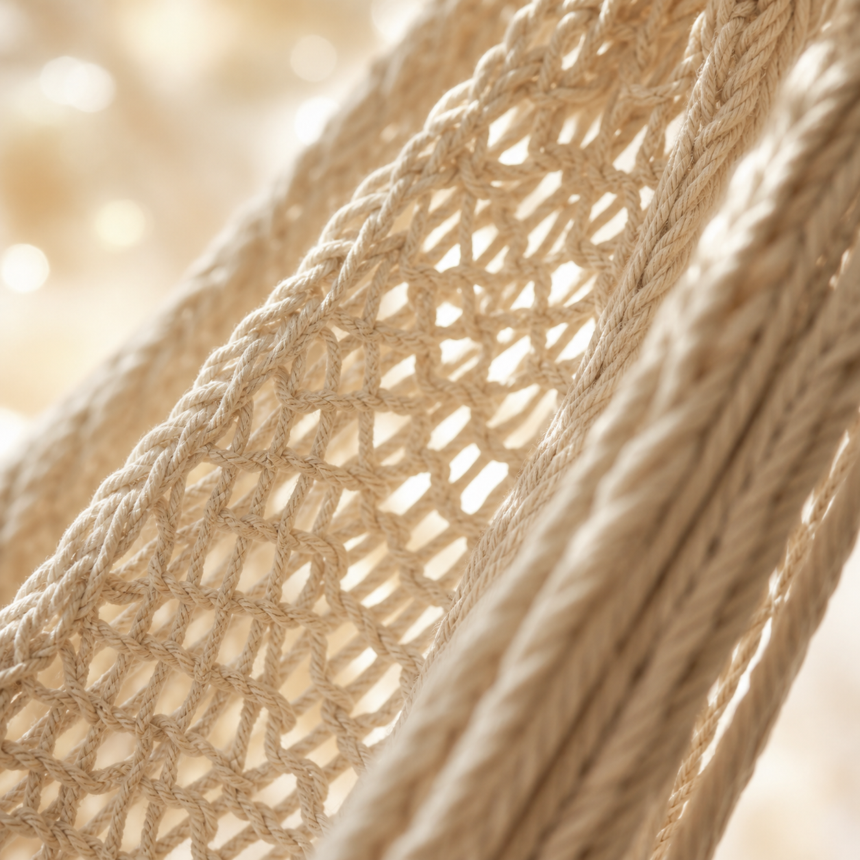 Modern Cotton Rope Hammock Chair with Wooden Spreader Bar