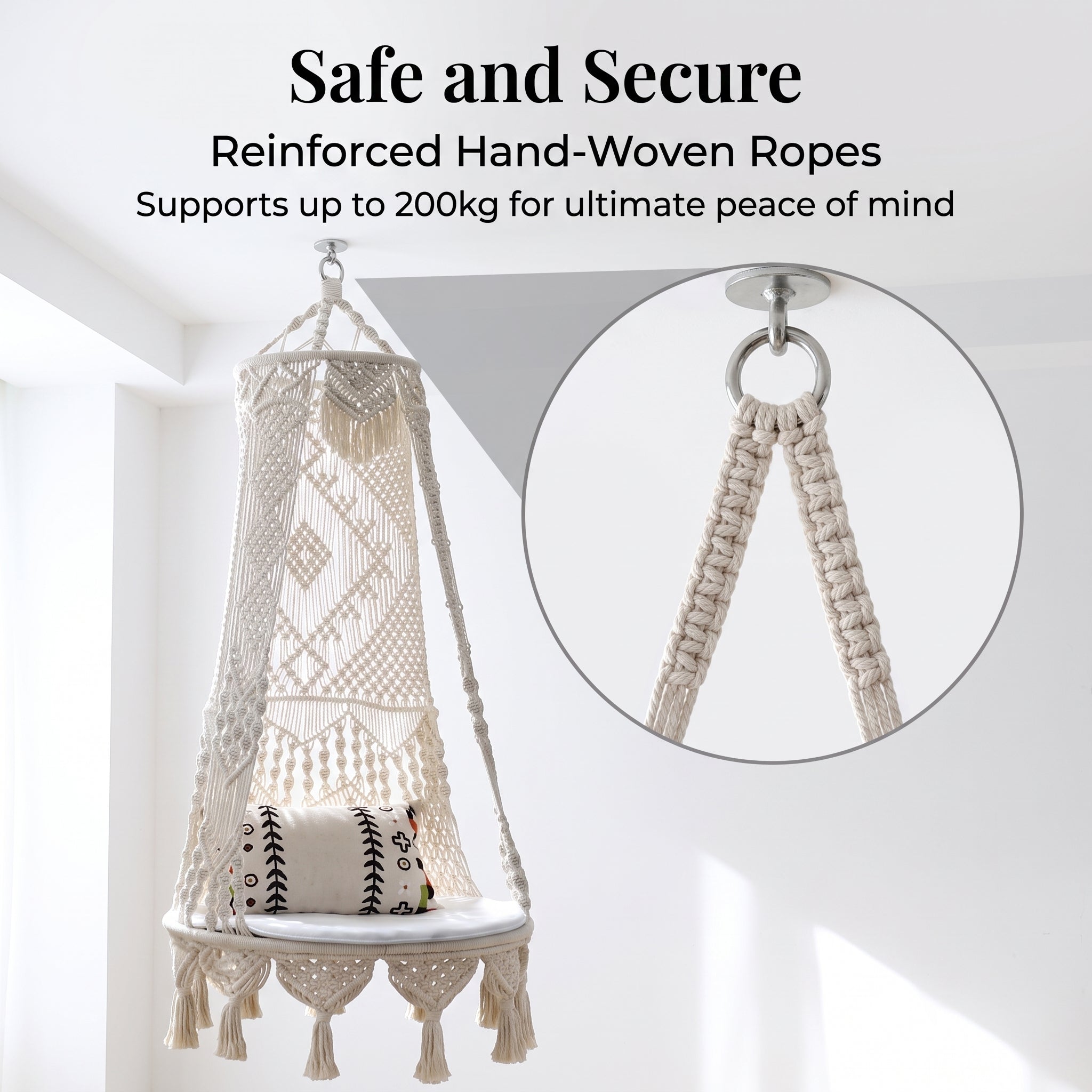 Bohemian Style Woven Folding Hanging Basket