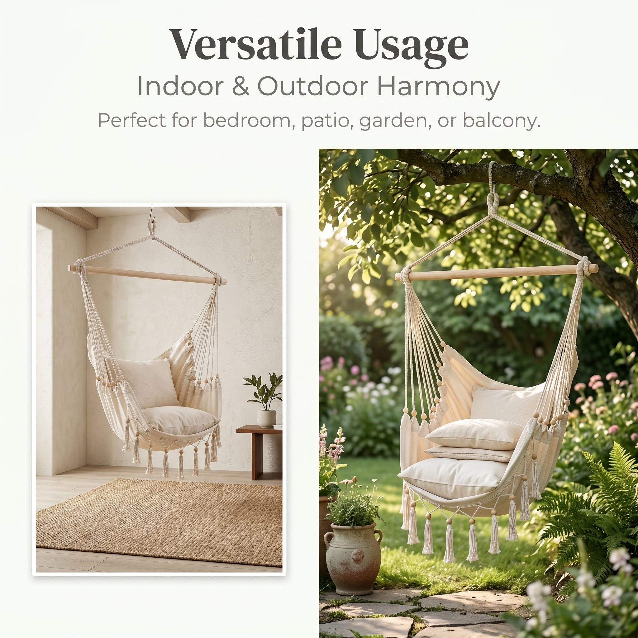 PLUS Bohemian Style Tassel Hammock Hanging Chair