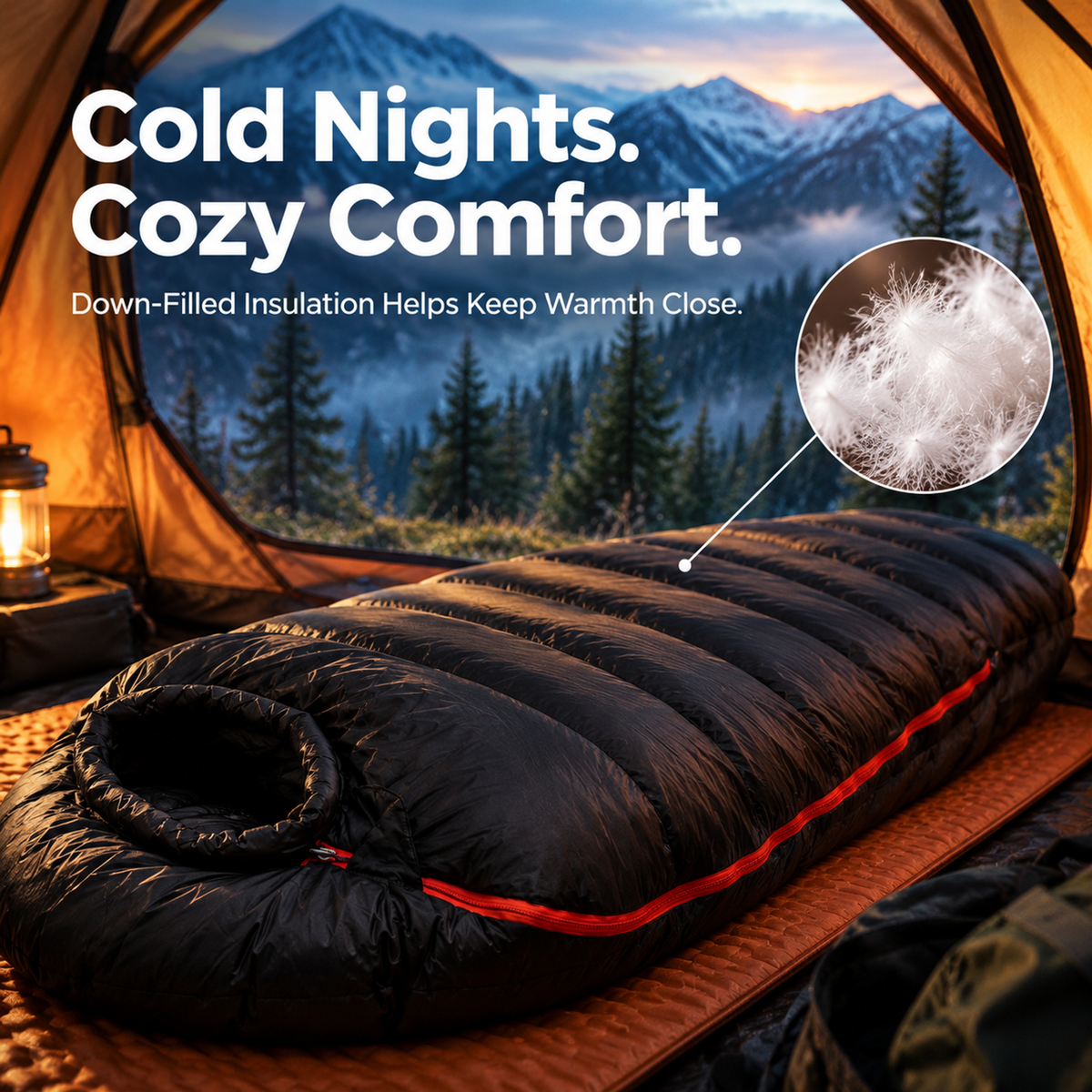 Cold Weather Mummy Down Sleeping Bag for Outdoor Camping -S18