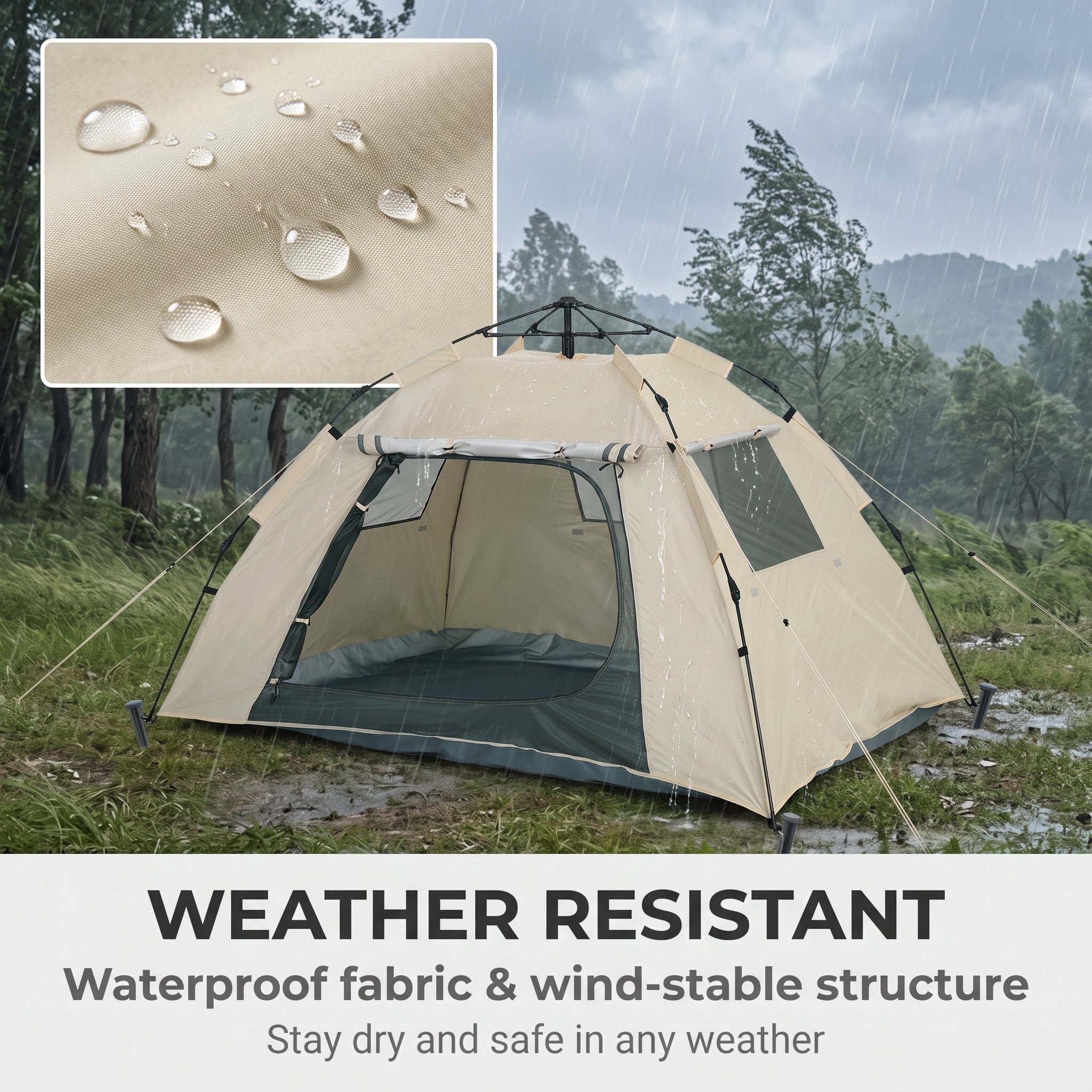 Portable Folding Automatic Windproof Camping Tent