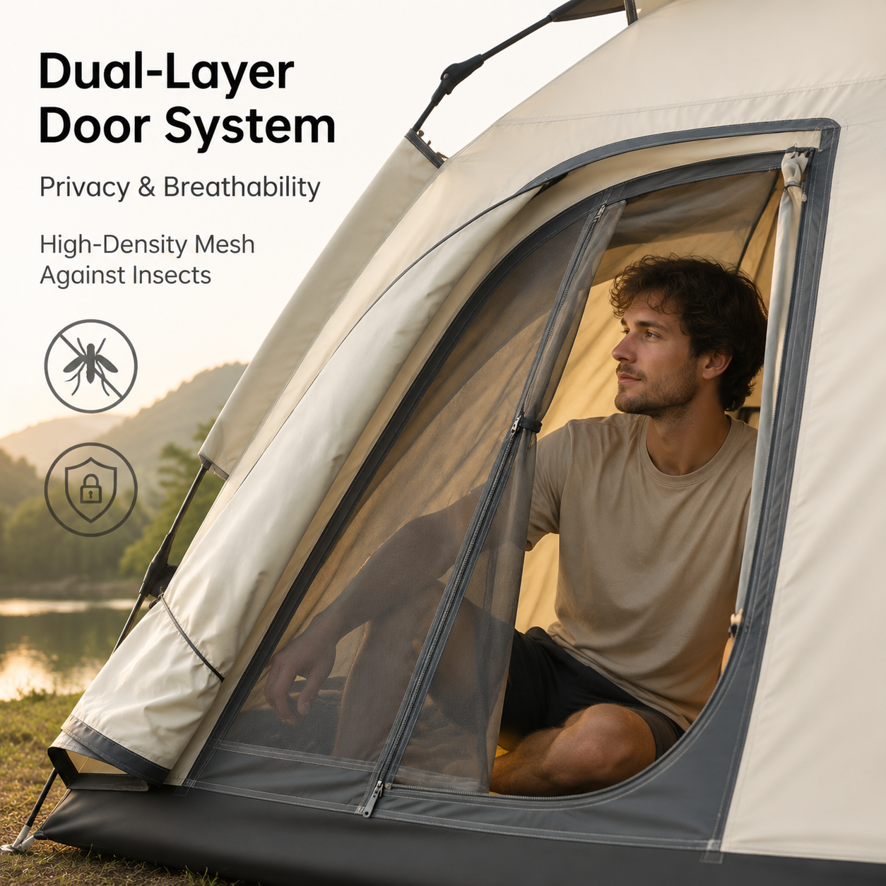 3-8 Person Instant Pop-Up Camping Tent with Rainfly & Waterproof Canopy