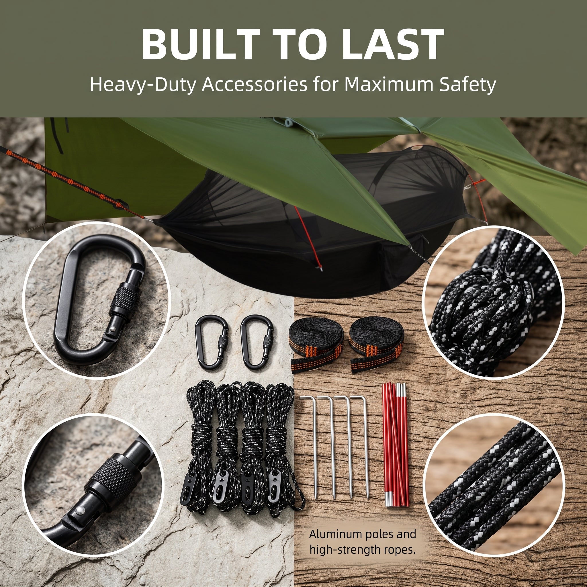 Outdoor Hammock Tent Set – Canopy, Mosquito Net, Waterproof, Sunshade, and Swing