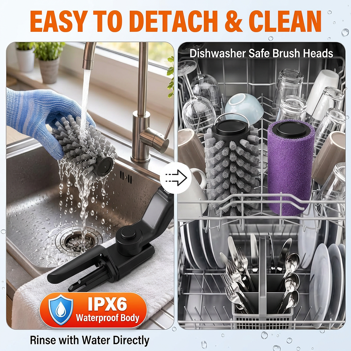 Electric Grill Cleaner 500 RPM Rechargeable BBQ Brush with Power Display - B2