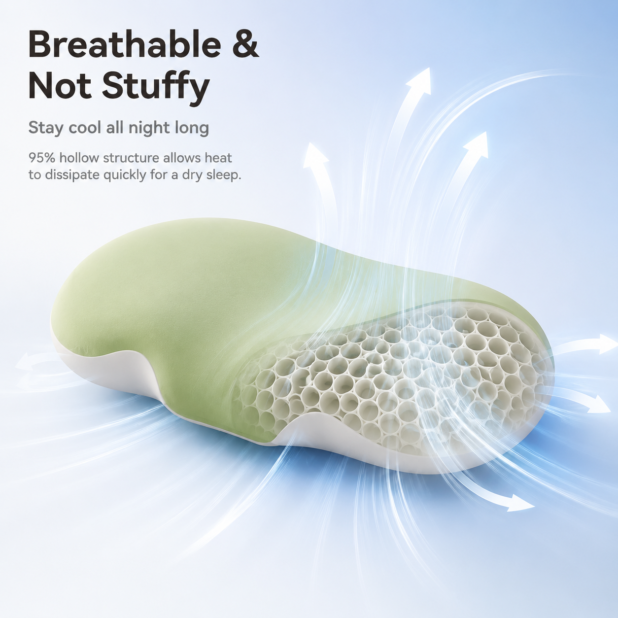 Bio-based Low-Profile Neck Pillow Ergonomically Contoured Design For Deep Sleep