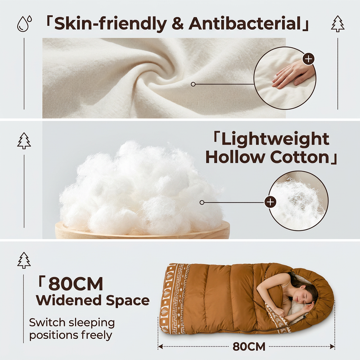 Extra Warm Portable Sleeping Bag for Adult Camping & Travel - S12