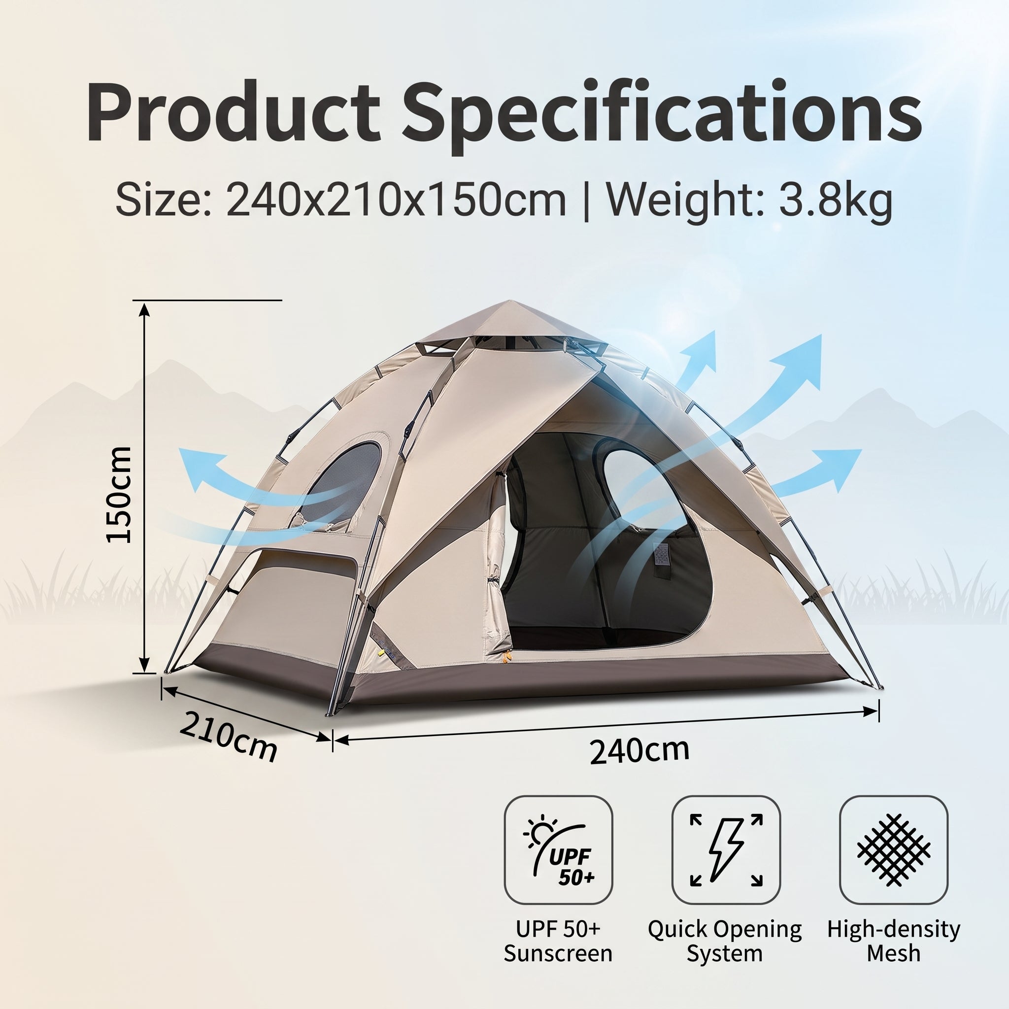 Fully Automatic Double-layer Quick-opening And Folding Portable Camping Tent