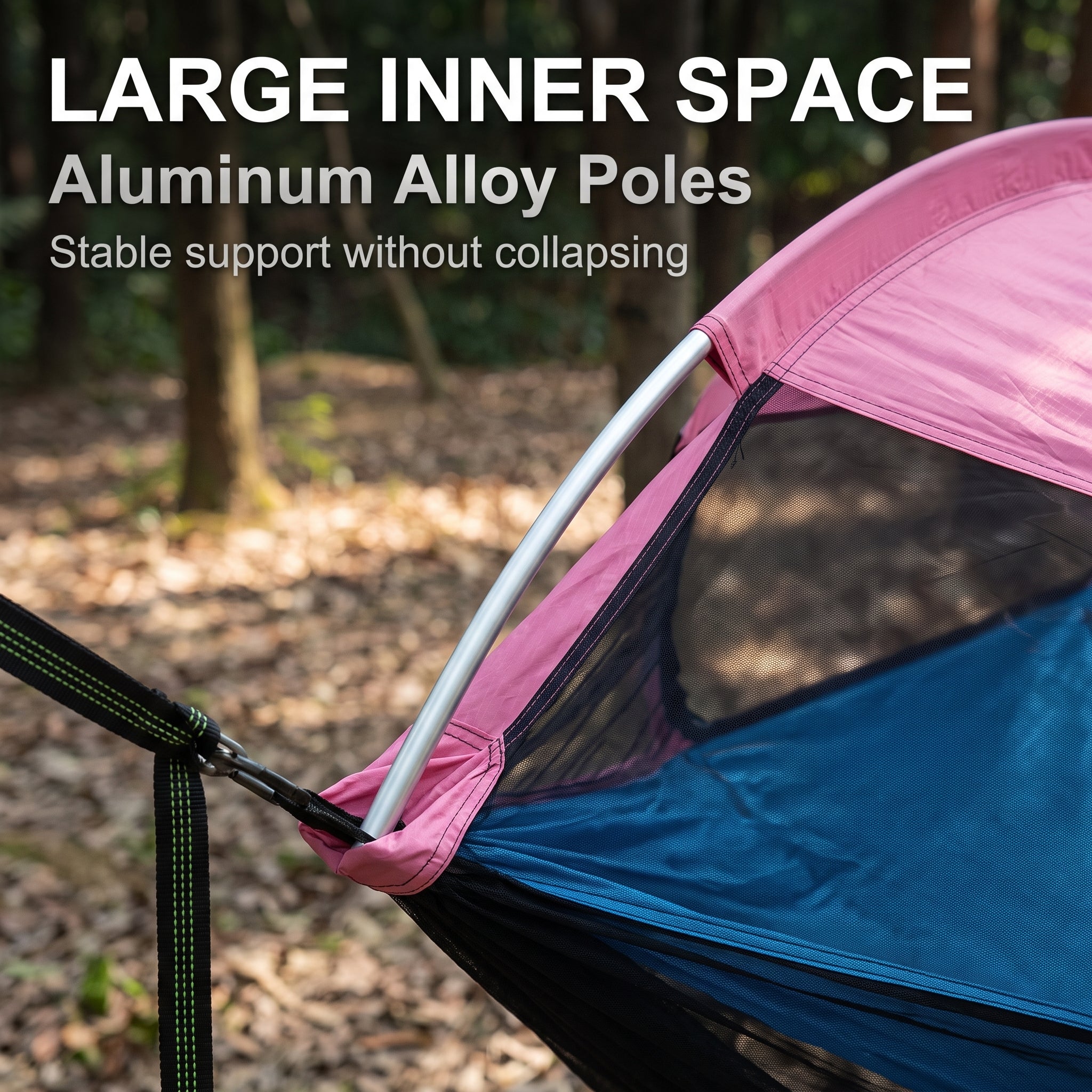 Outdoor Double Hammock with Mosquito Net – 360° Bug Protection, Sunshade, Anti-Roll for Camping & Park