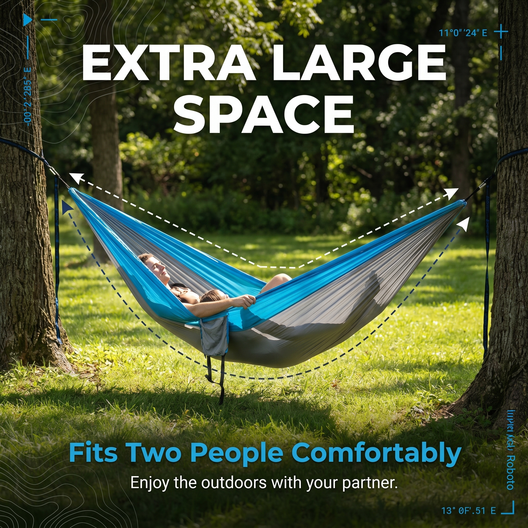 Portable Nylon Camping Hammock - Single/Double Seat, 300kg Capacity