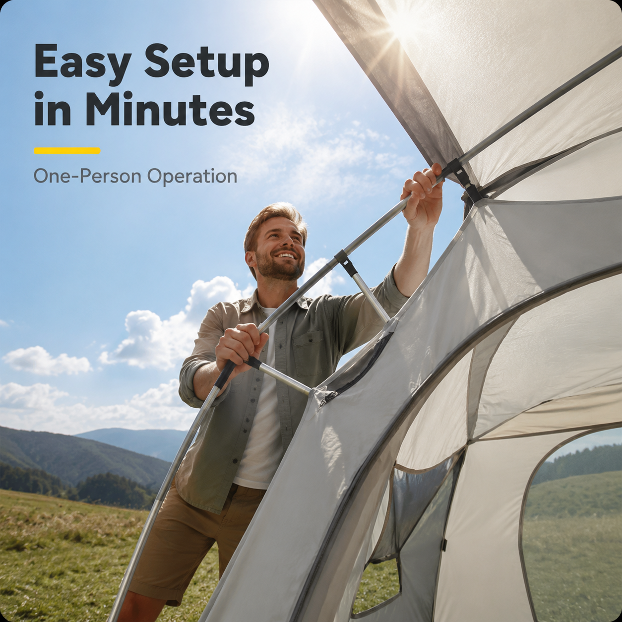 2-5 Person Lightweight Backpacking Tent with Aluminum Poles