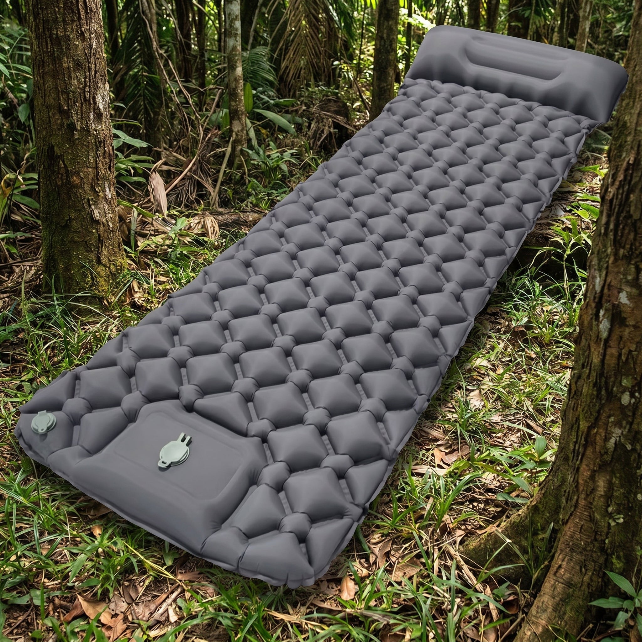 All-in-One Camping Hammock System with Mosquito Net, Rain Fly & Inflatable Sleeping Pad