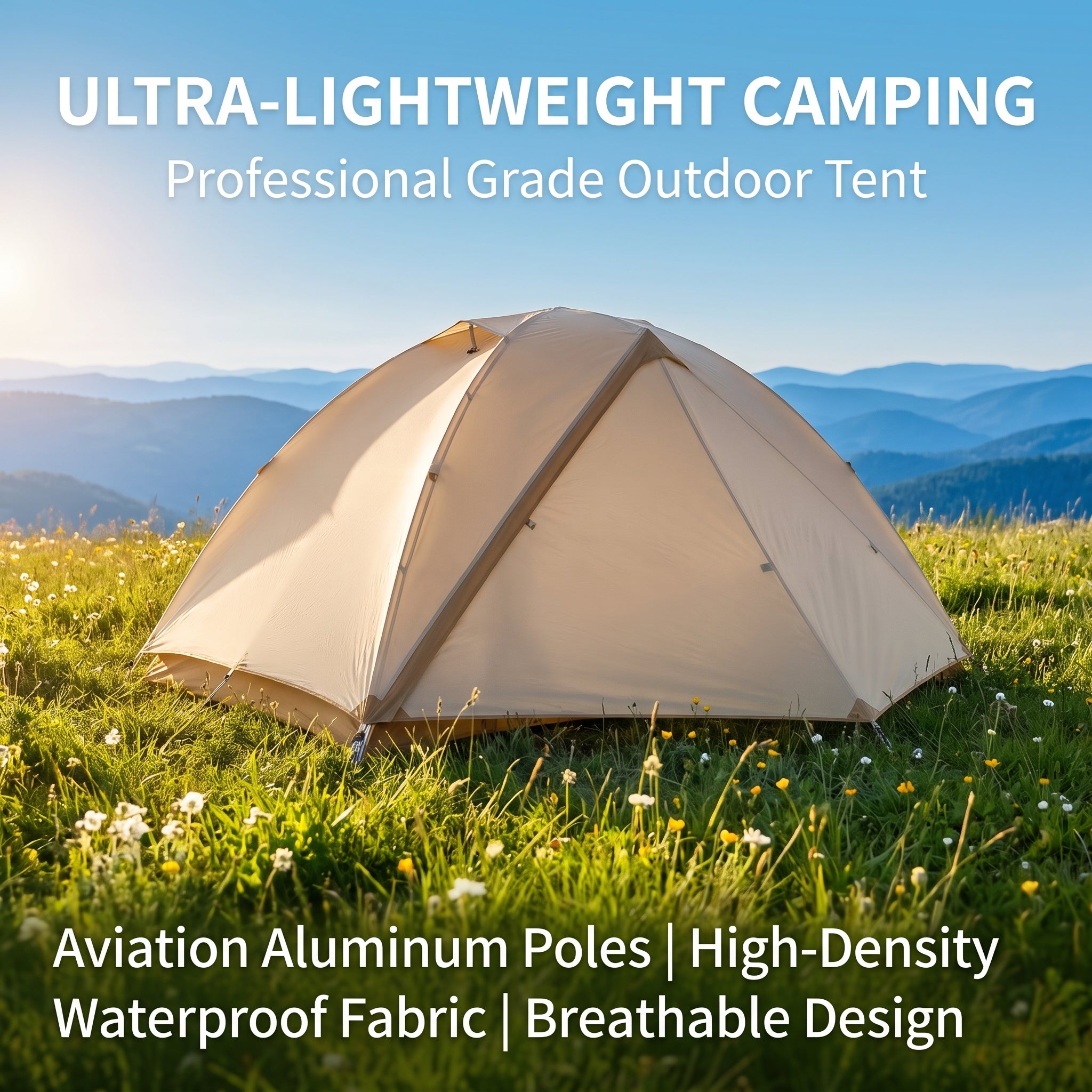 Professional Rainproof & Windproof Camping Tent with 7-Series Aviation Aluminum Poles for Outdoor Hiking