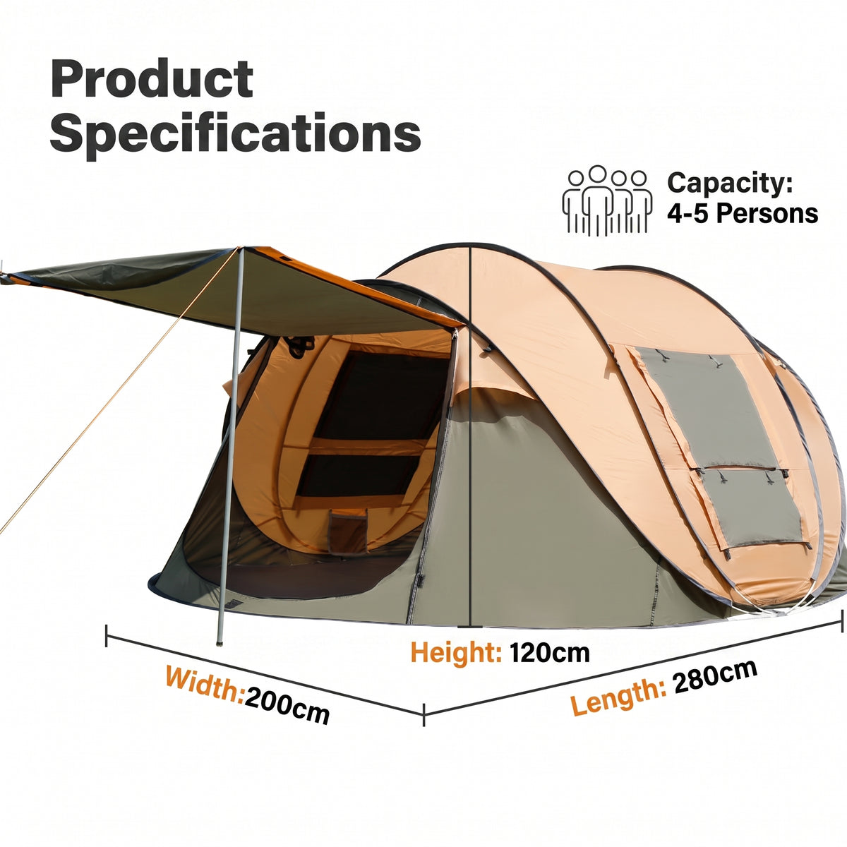 Outdoor Boat-shaped Hand-thrown Camping Tent Automatic Quick-opening Portable Folding Rainproof Sunproof -C16