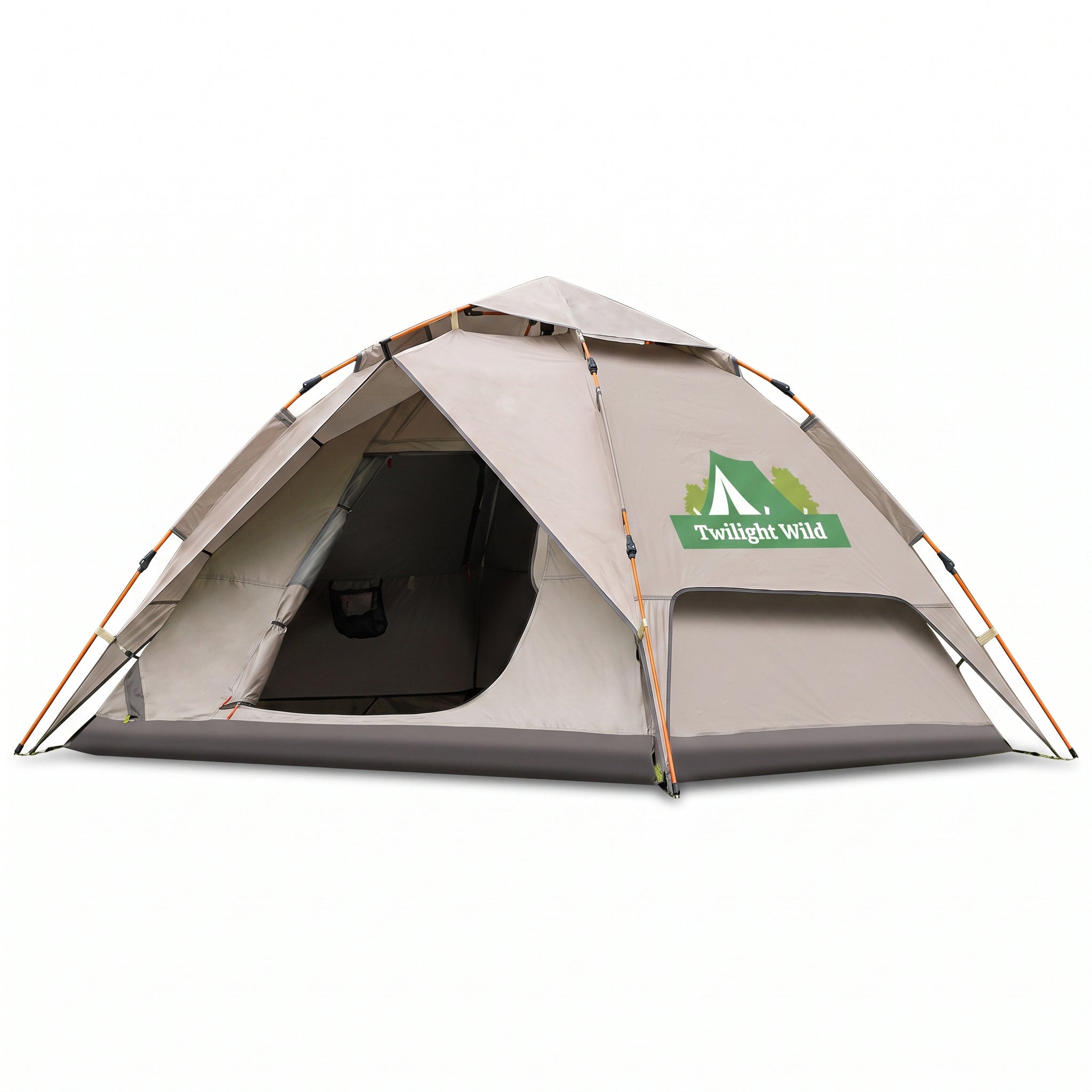 Automatic Quick-opening Camping Tent Black Vinyl Double-layer For Multi-person Portable Rainproof Sunshade -C18