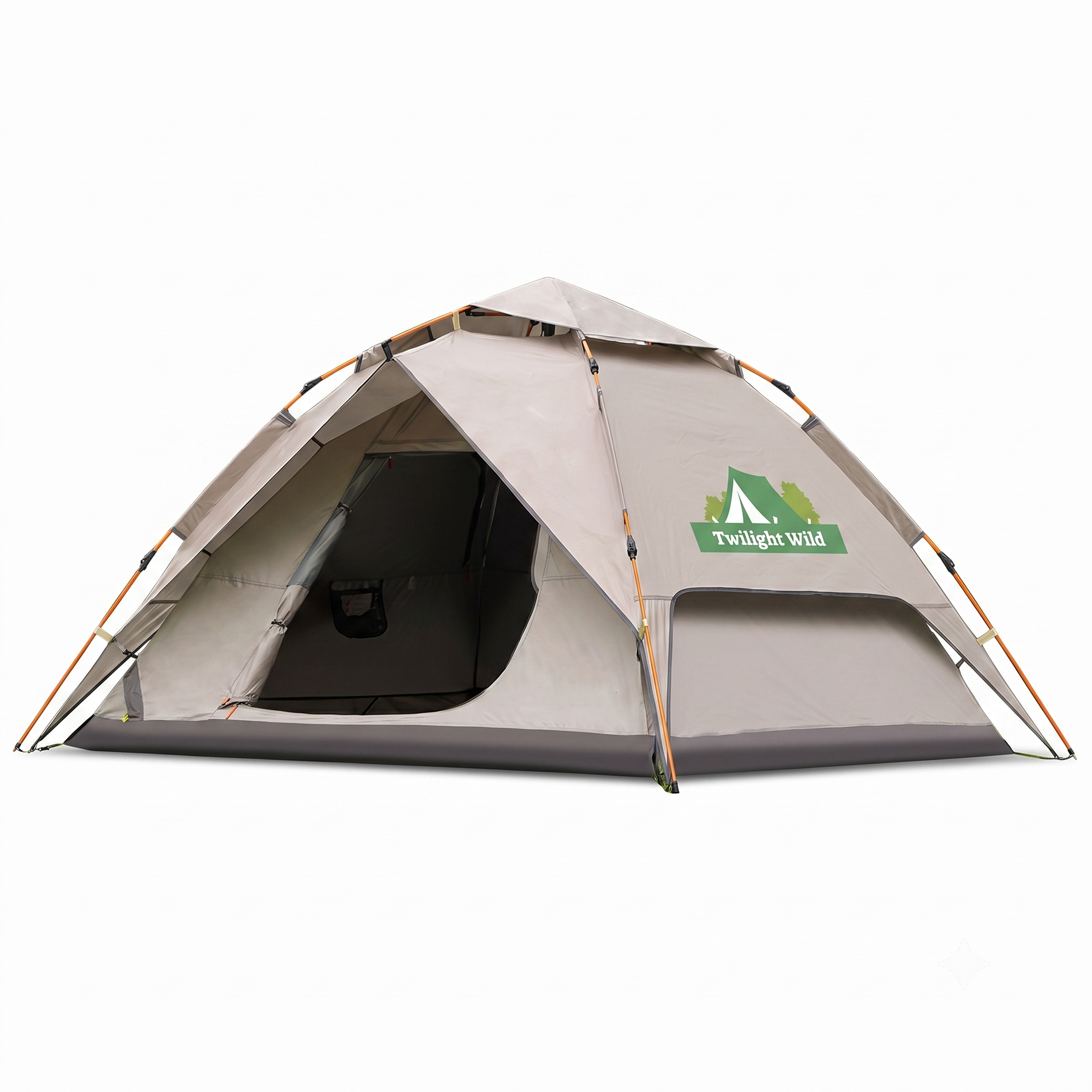 Automatic Quick-opening Camping Tent Black Vinyl Double-layer For Multi-person Portable Rainproof Sunshade -C18
