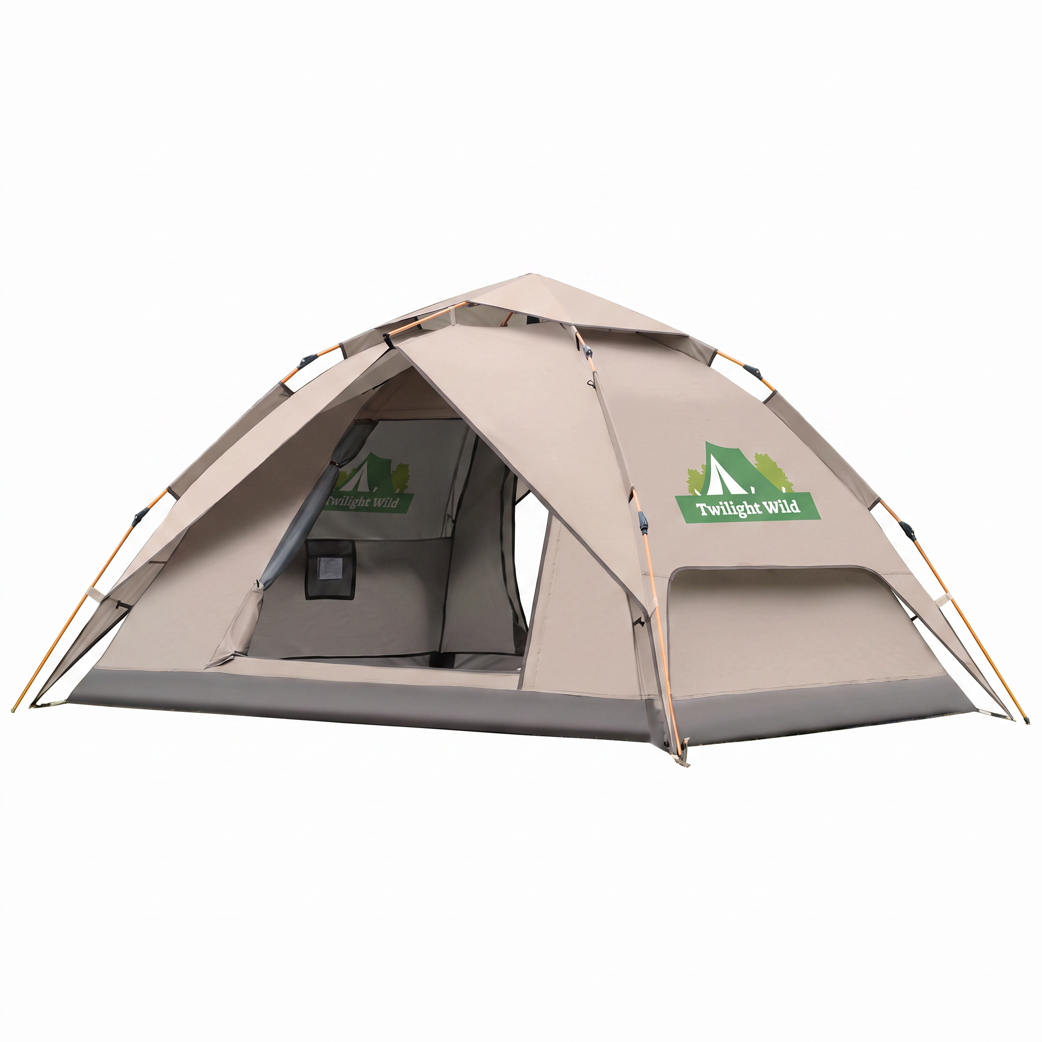 Automatic Quick-opening Camping Tent Black Vinyl Double-layer For Multi-person Portable Rainproof Sunshade -C18