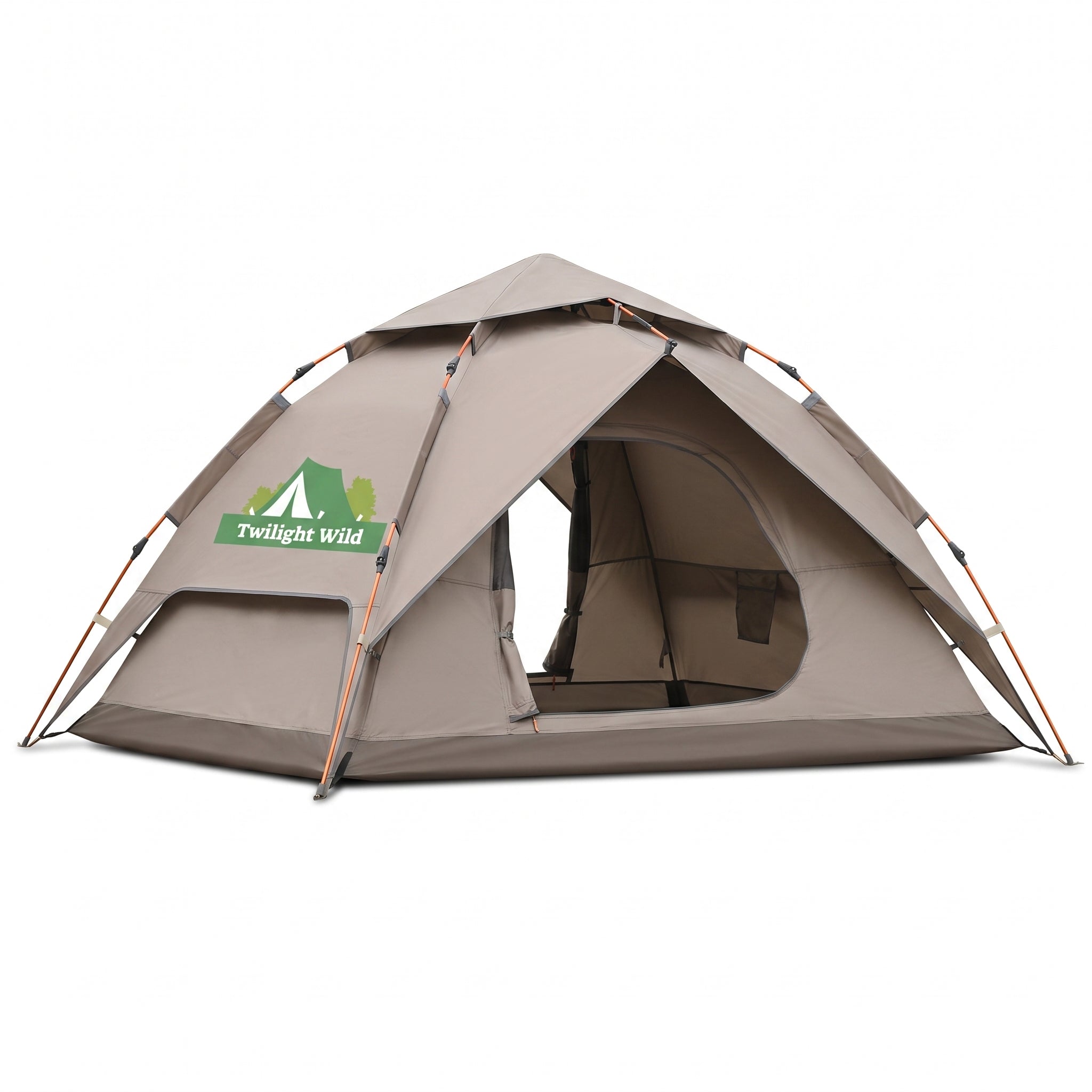 Automatic Quick-opening Camping Tent Black Vinyl Double-layer For Multi-person Portable Rainproof Sunshade -C18