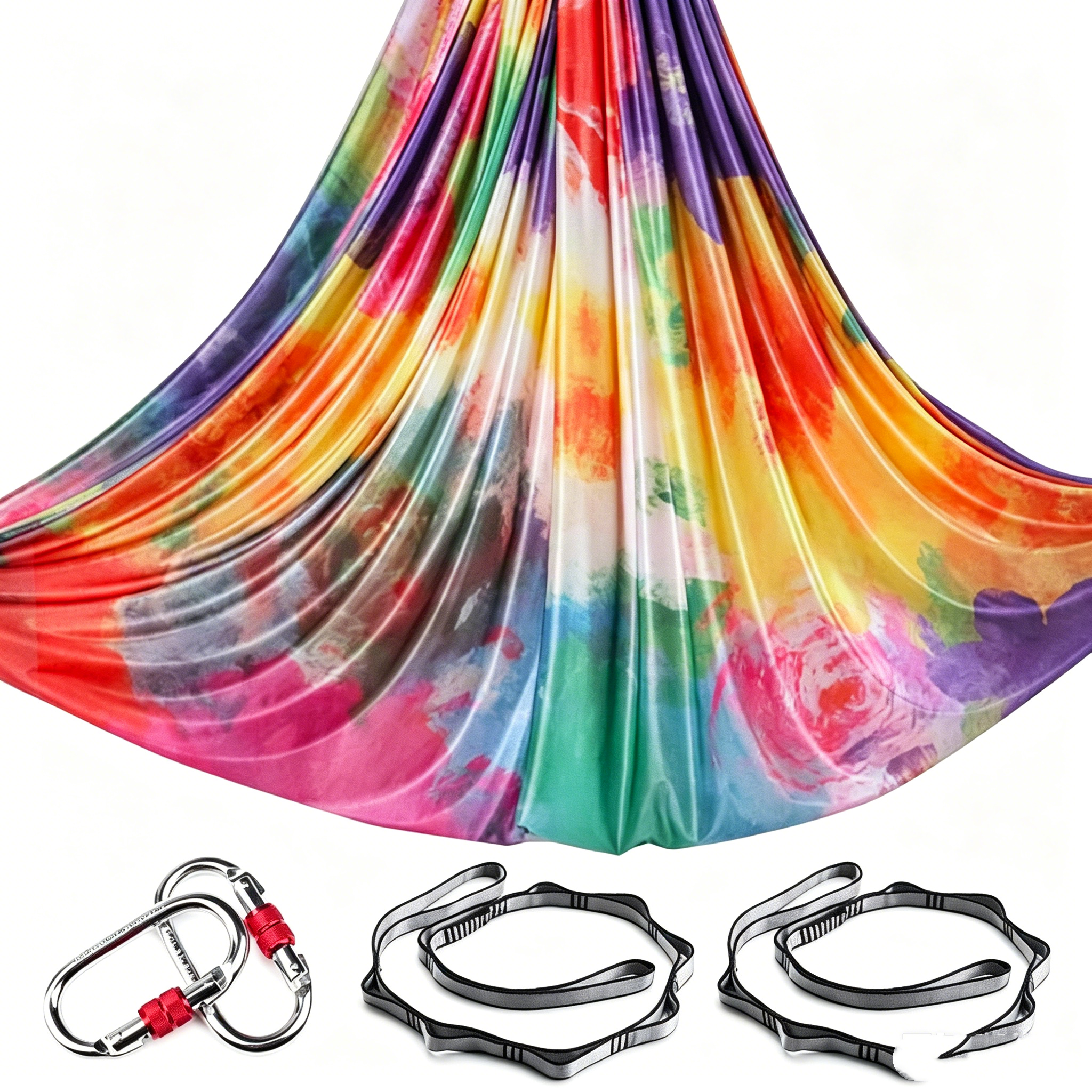Aerial Yoga Hammock Set Durable 40D Nylon Fabric Gradient Color Aerial Yoga Swing Set
