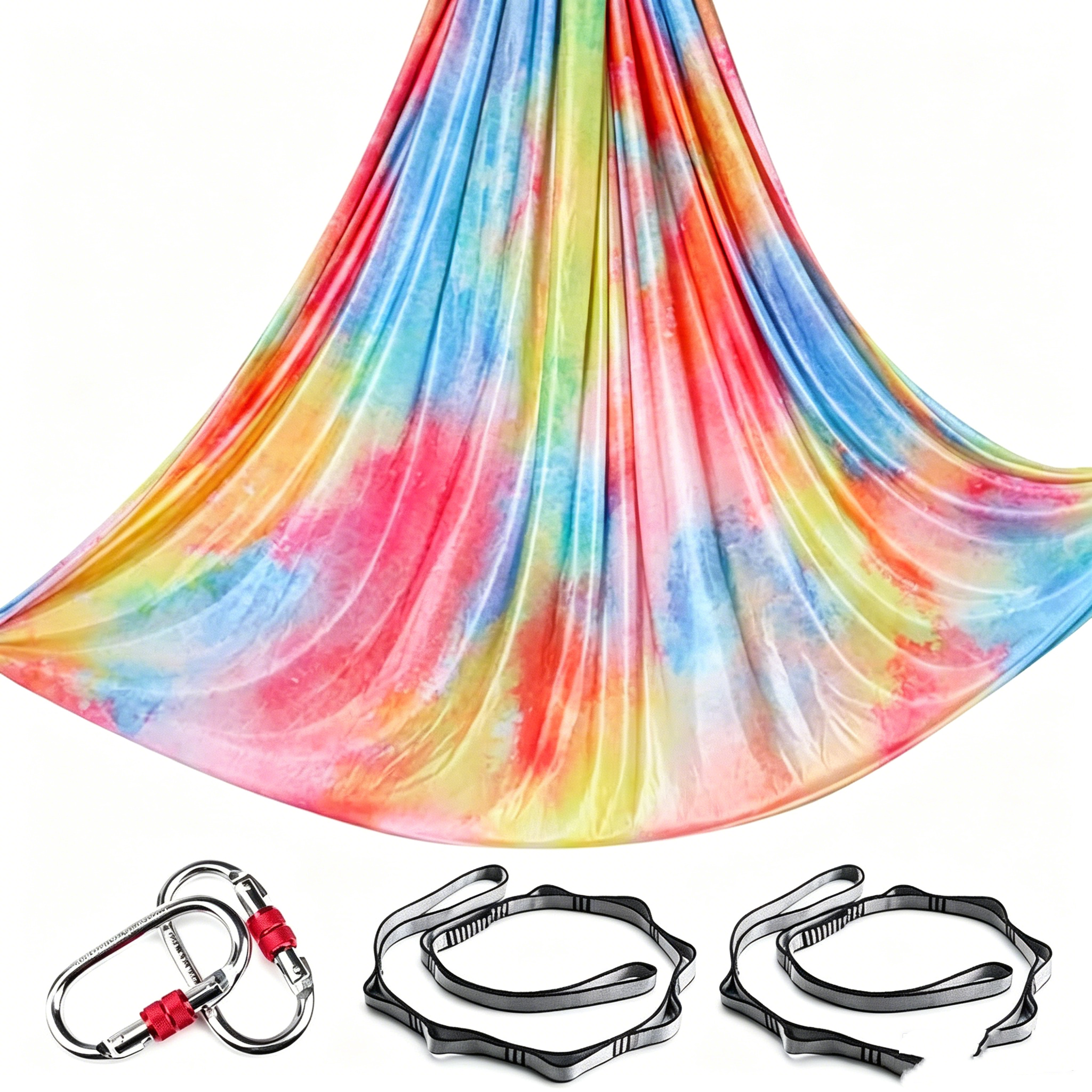 Aerial Yoga Hammock Set Durable 40D Nylon Fabric Gradient Color Aerial Yoga Swing Set