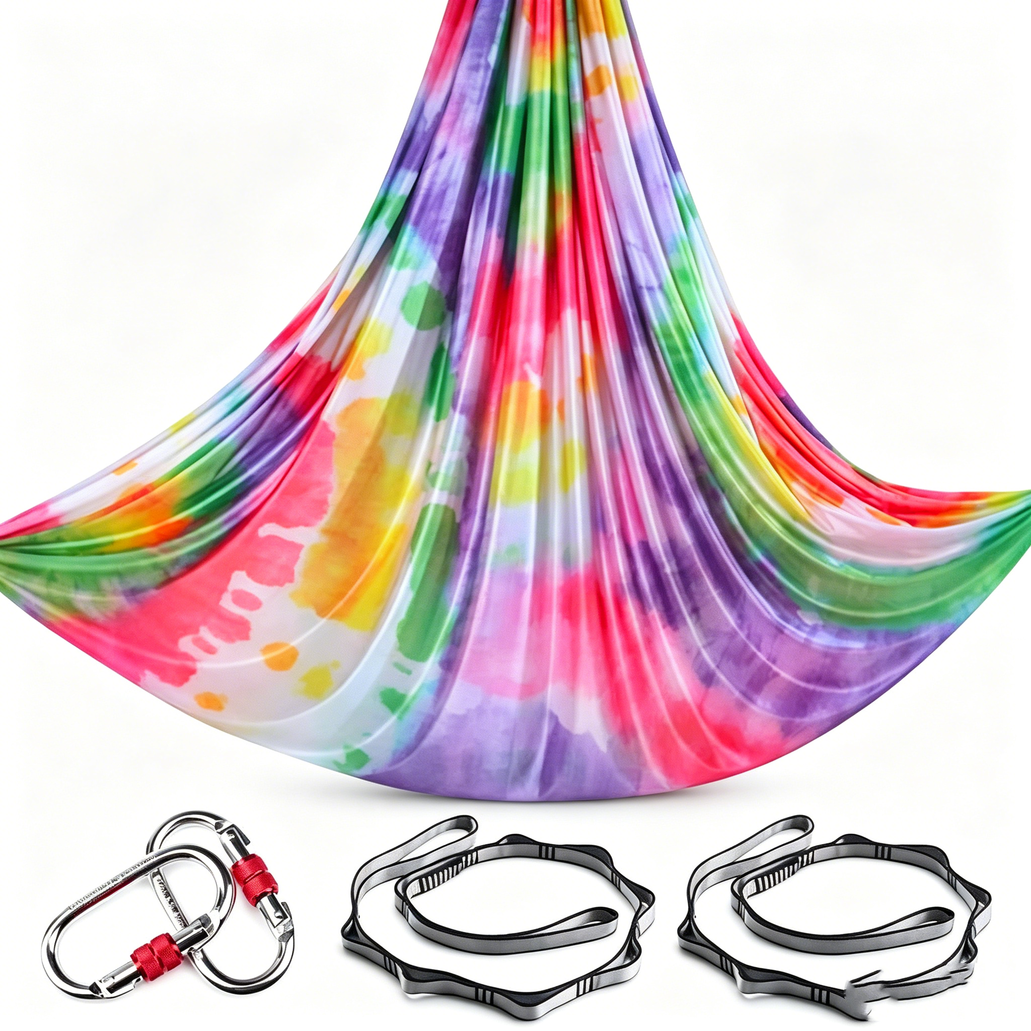 Aerial Yoga Hammock Set Durable 40D Nylon Fabric Gradient Color Aerial Yoga Swing Set