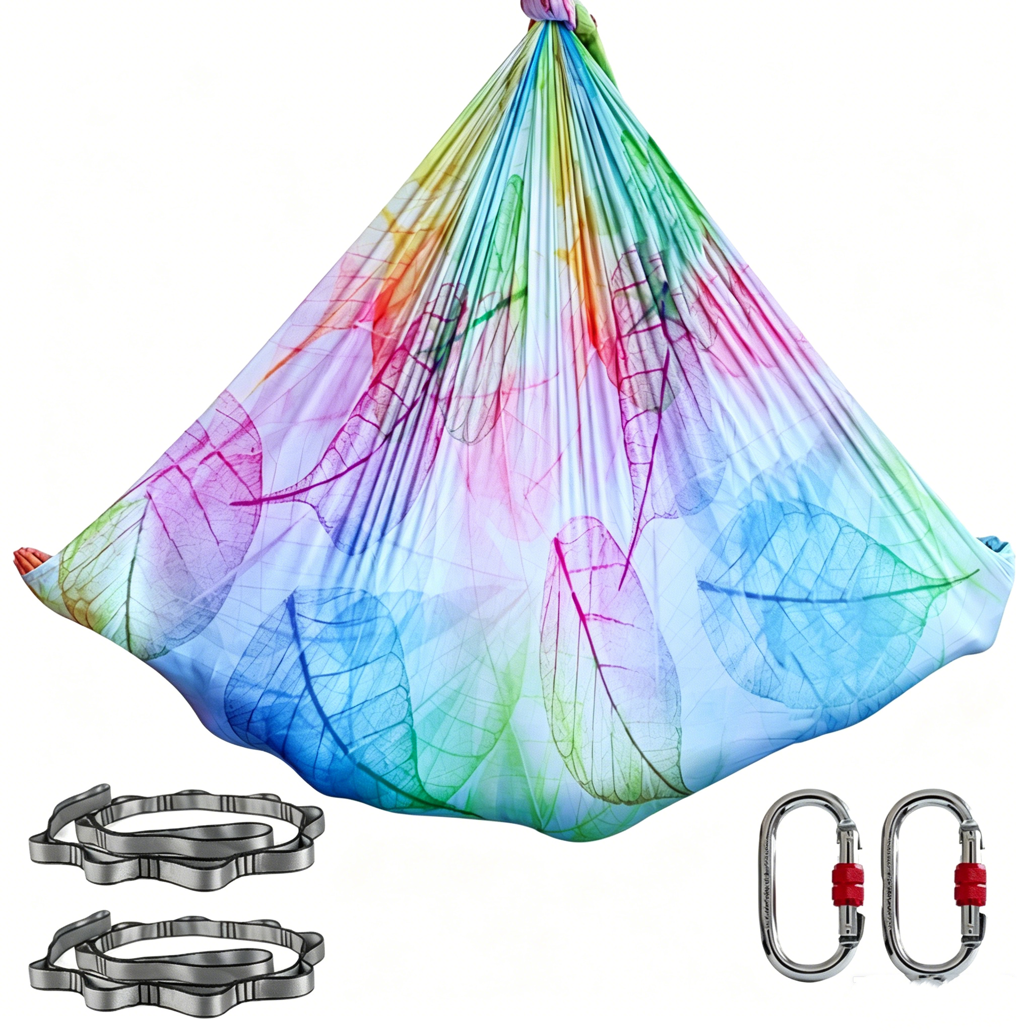 Aerial Yoga Hammock Set Durable 40D Nylon Fabric Gradient Color Aerial Yoga Swing Set