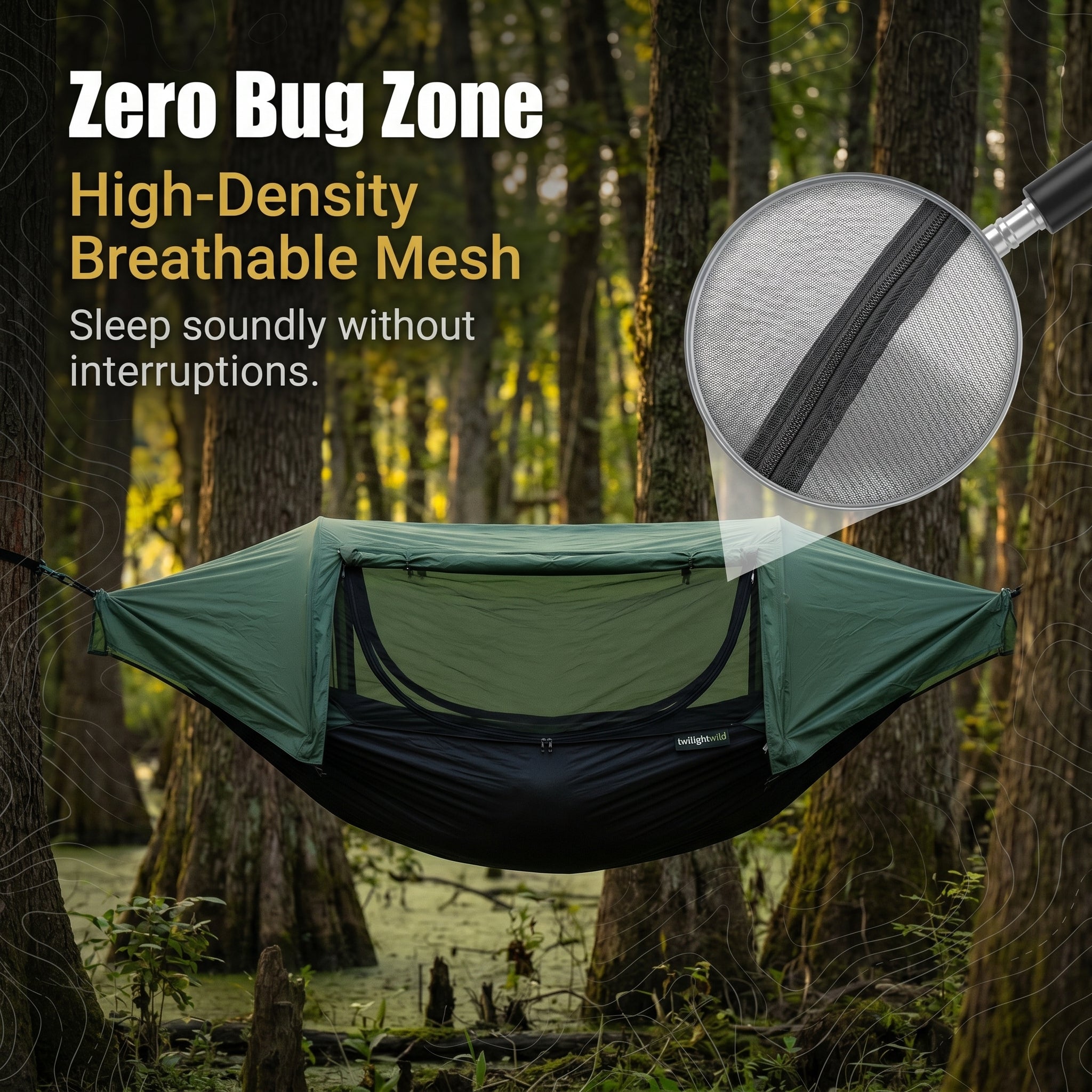 All-in-One Camping Hammock Tent with Rainfly & Mosquito Net
