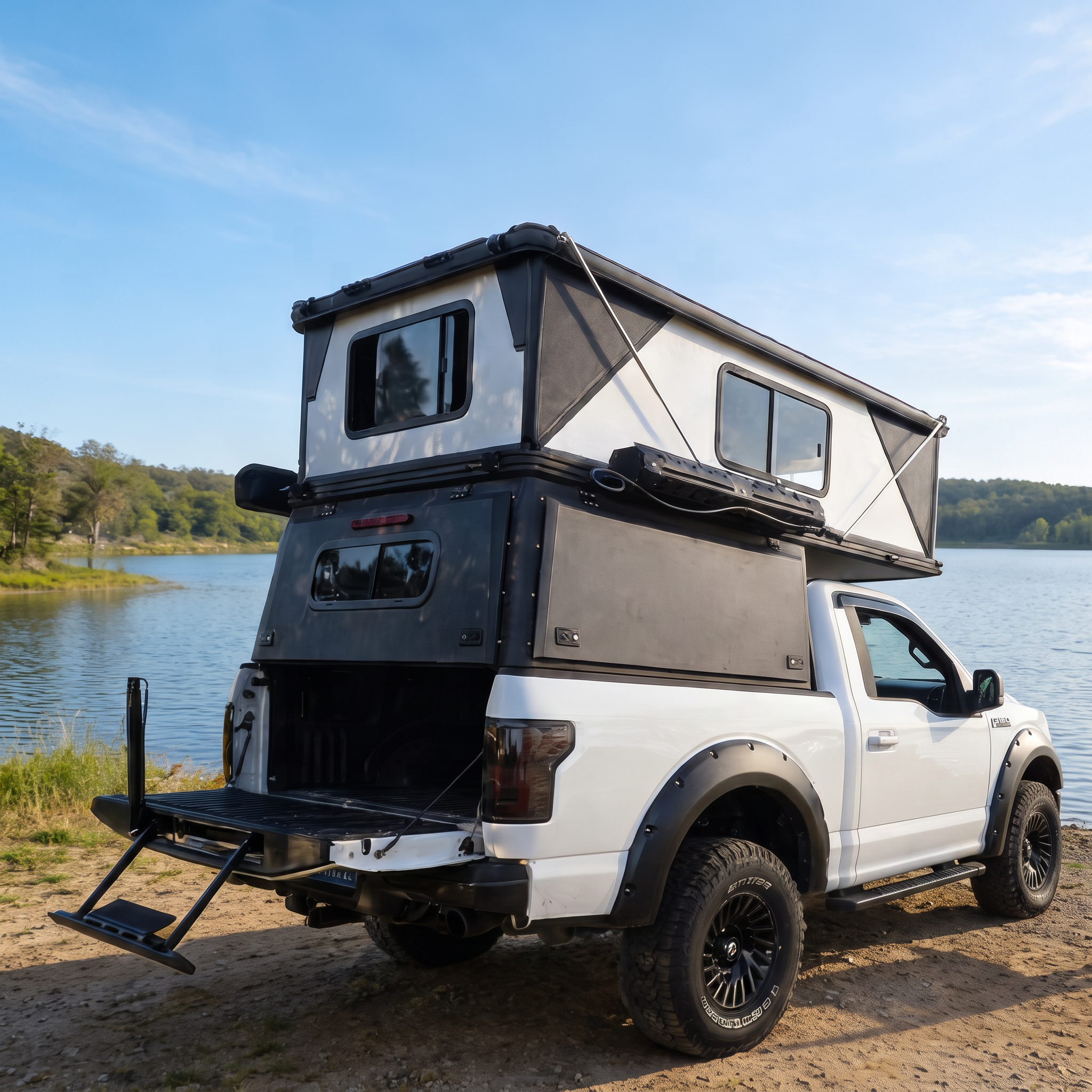 Aluminum Hard-Shell Roof Top Tent Integrated Truck Bed Topper Camper Shell for Toyota