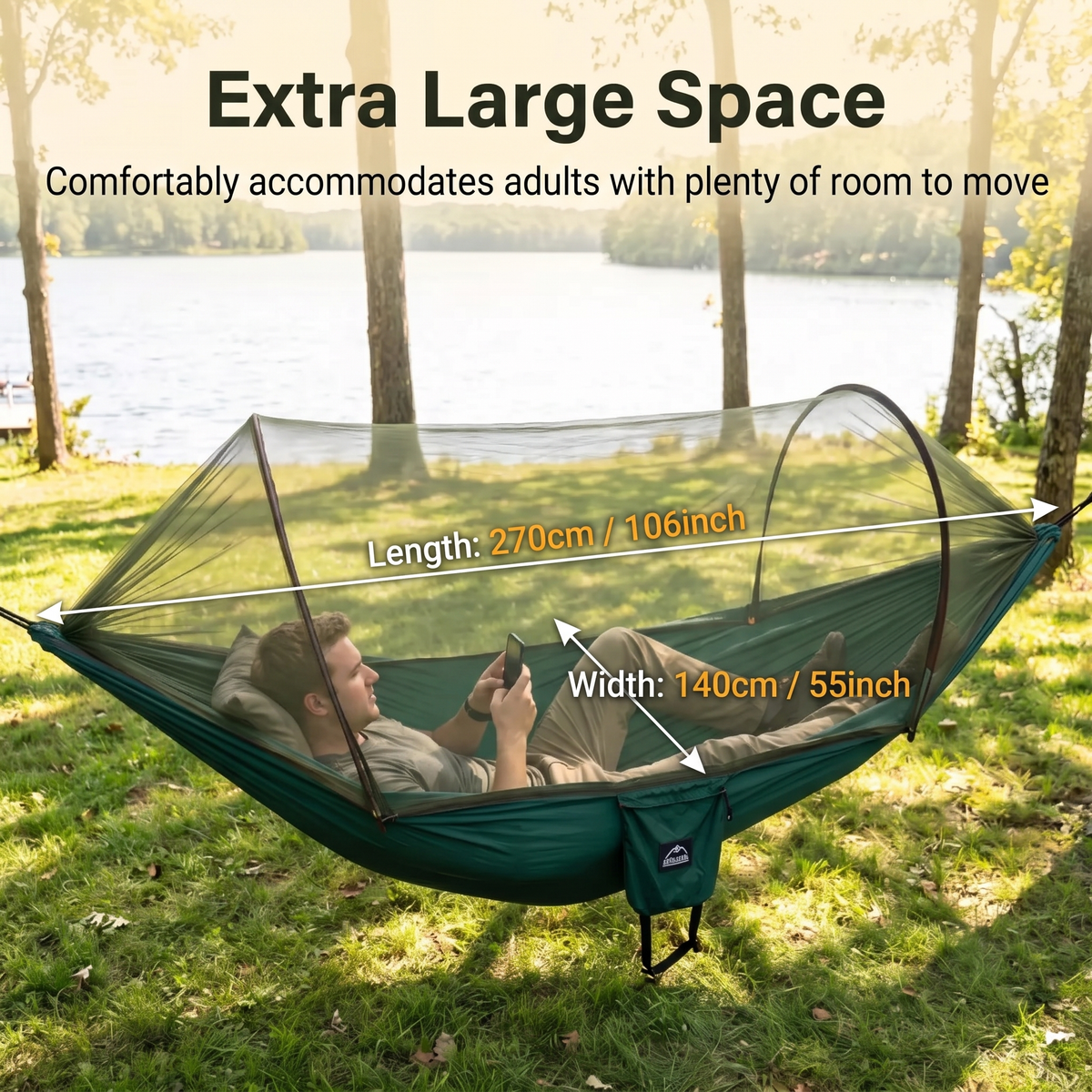 Outdoor Camping Trip Hammock With Mosquito Net -H46