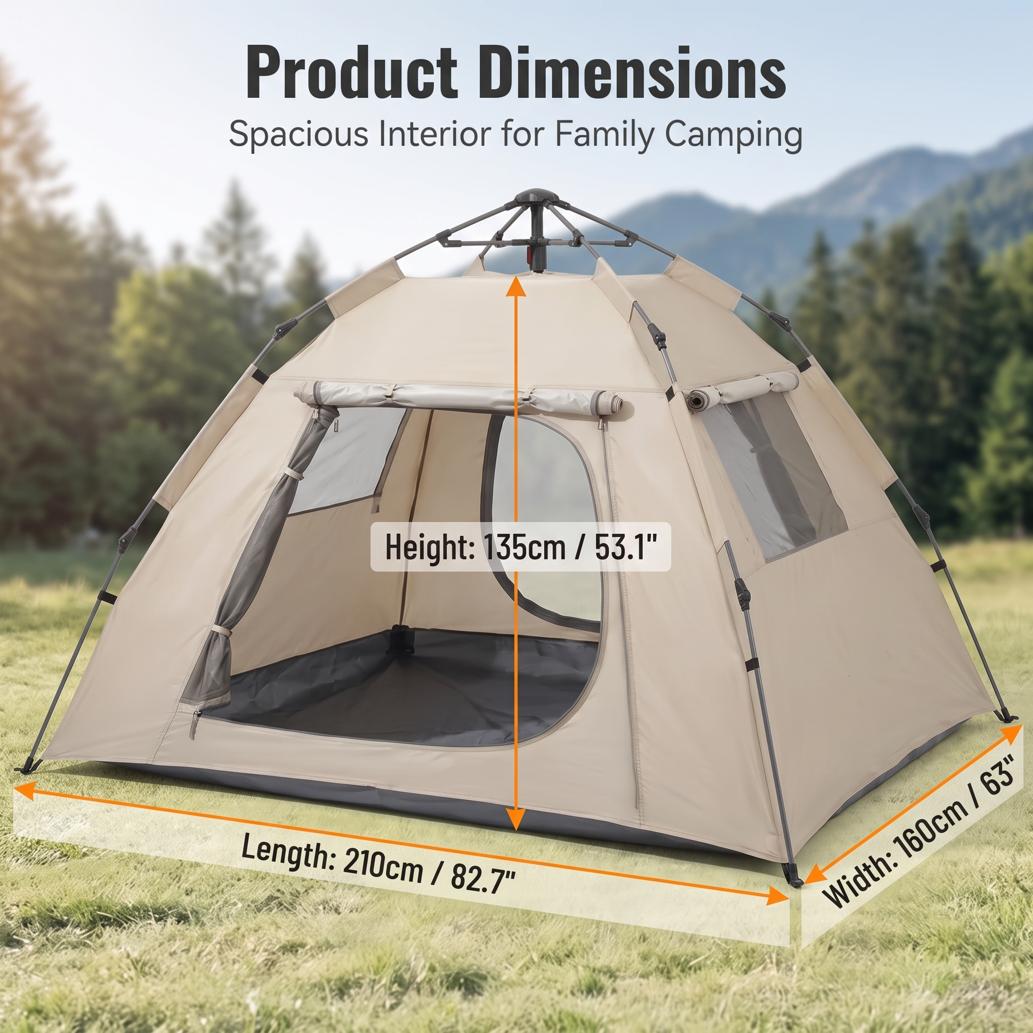 Portable Folding Automatic Windproof Camping Tent -C3
