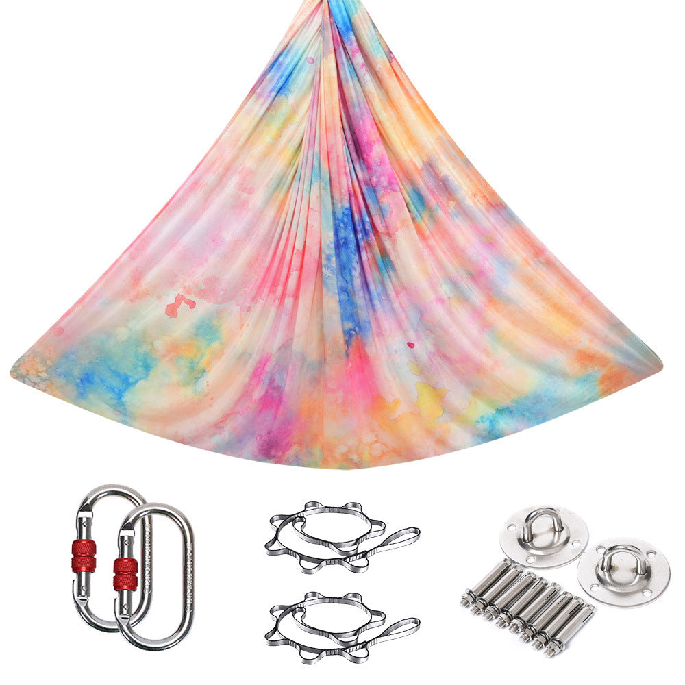 Gradient Printed Colorful Elastic Yoga Silk Aerial Hammock