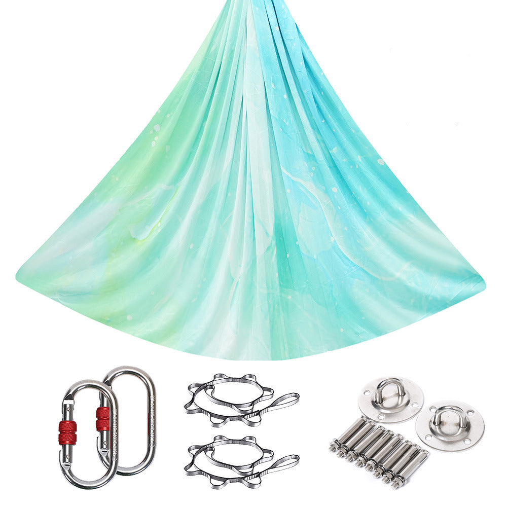 Gradient Printed Colorful Elastic Yoga Silk Aerial Hammock