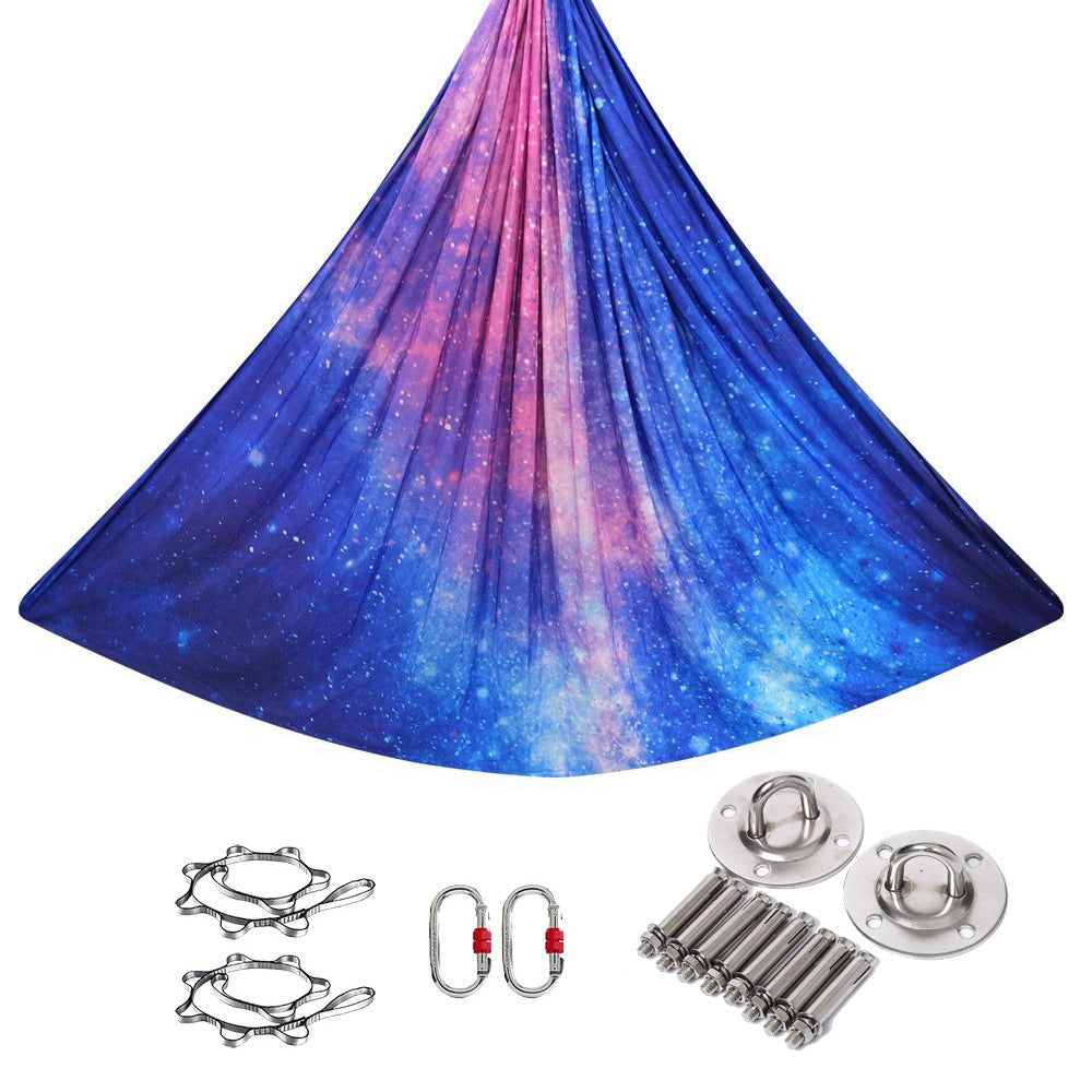 5m Colorful Gradient Print Elastic Durable Aerial Yoga Hammock