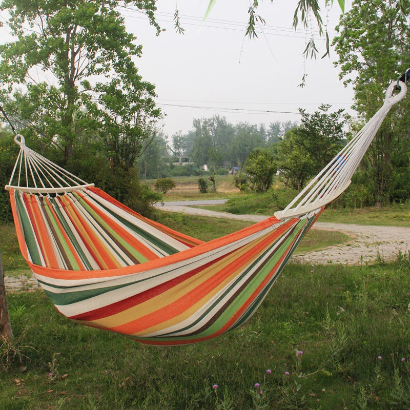 New Double Widen Thickened Canvas Anti-rollover 60cm Wooden Pole Tassel Hammock
