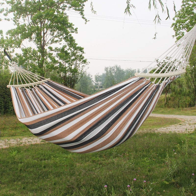 New Double Widen Thickened Canvas Anti-rollover 60cm Wooden Pole Tassel Hammock