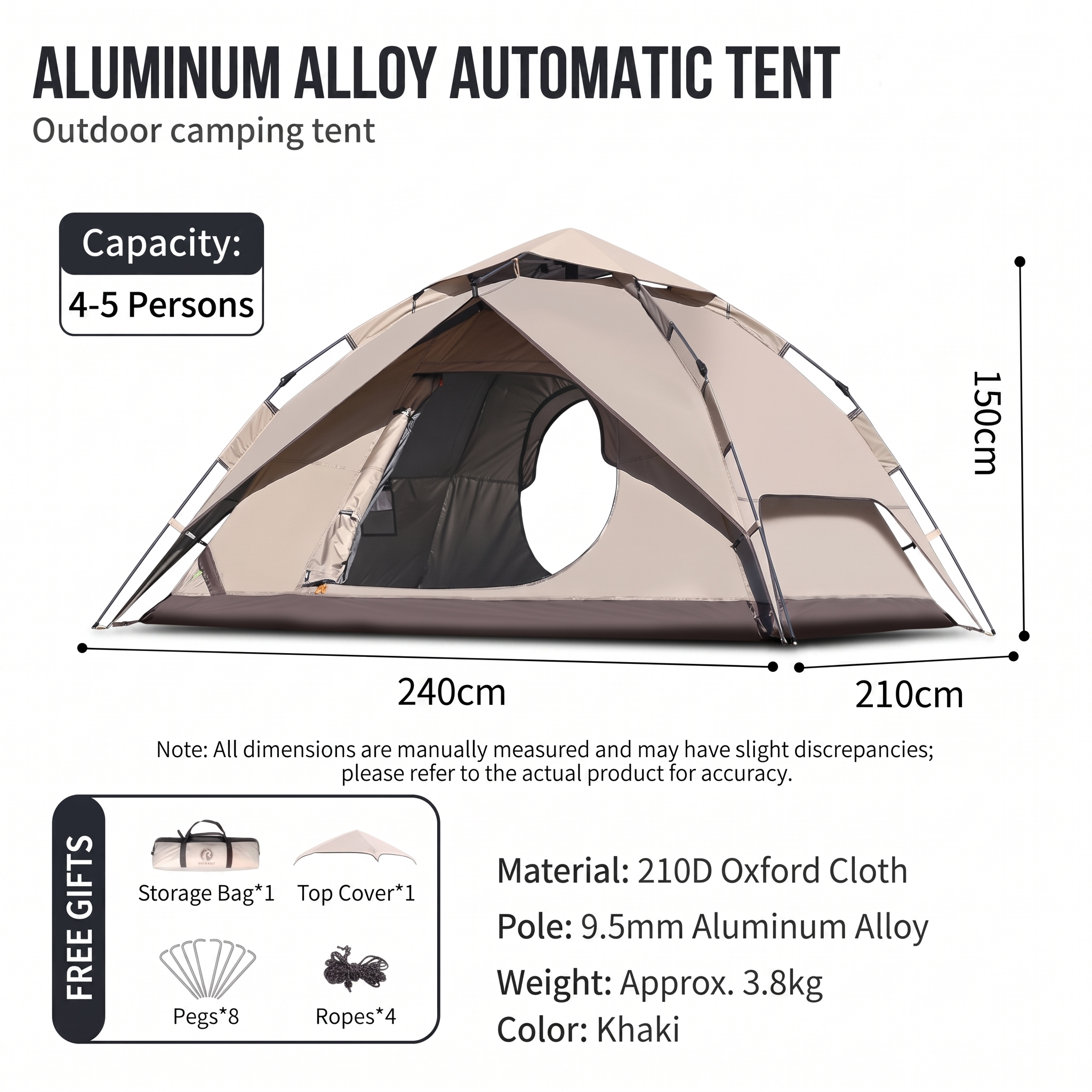Fully Automatic Double-layer Quick-opening And Folding Portable Camping Tent