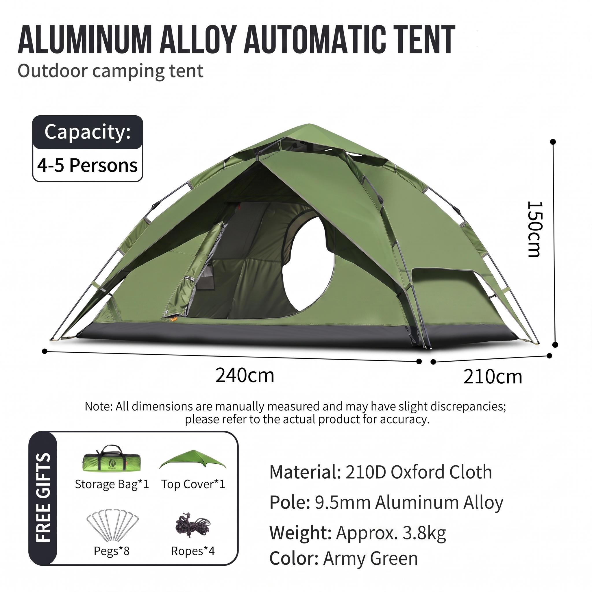 Fully Automatic Double-layer Quick-opening And Folding Portable Camping Tent