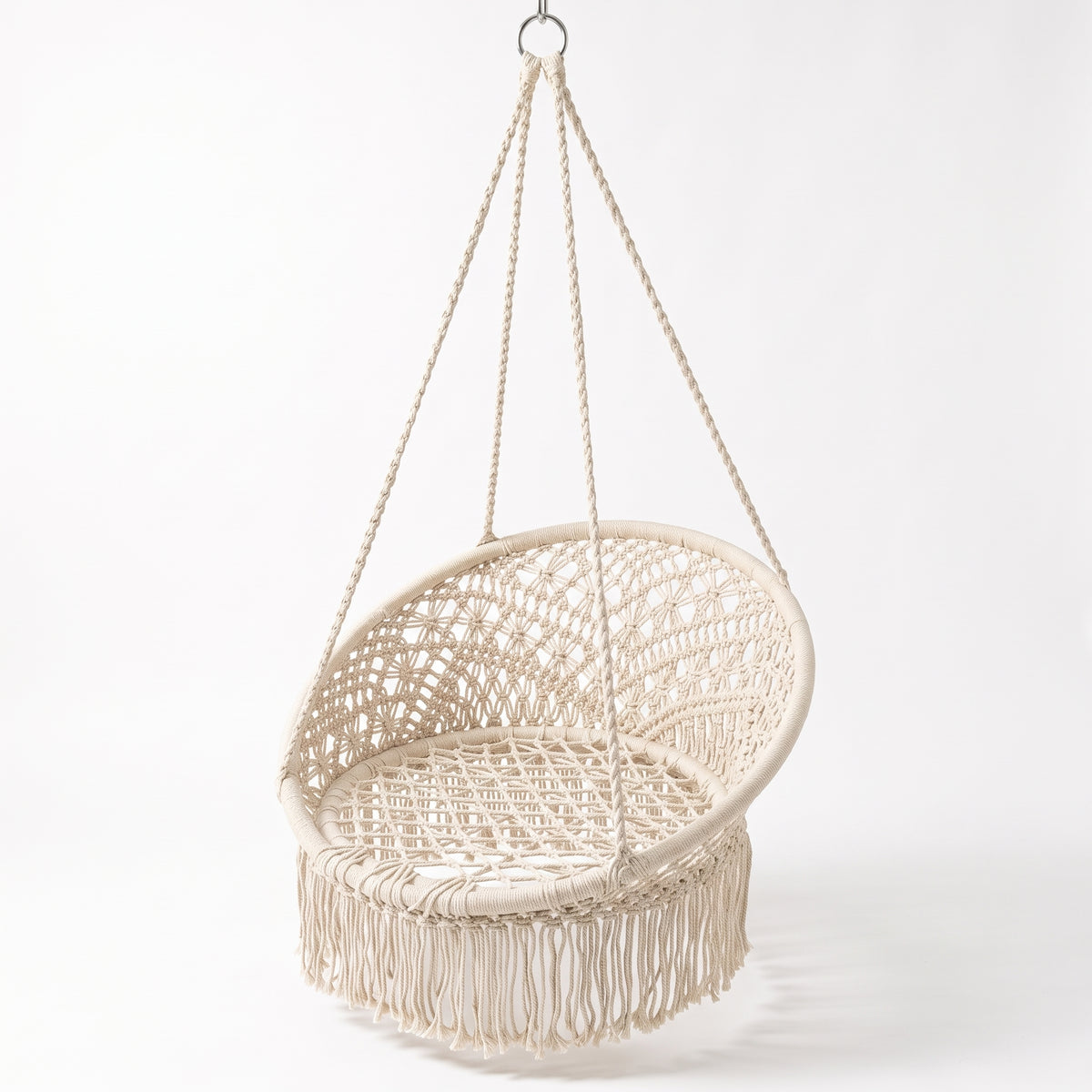 Tassel Hanging Chair Indoor/Outdoor Patio Swing Cradle -H57