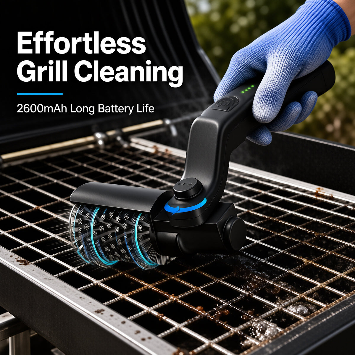 Electric Rotating Grill Cleaning Brush 5-Piece Set - B3