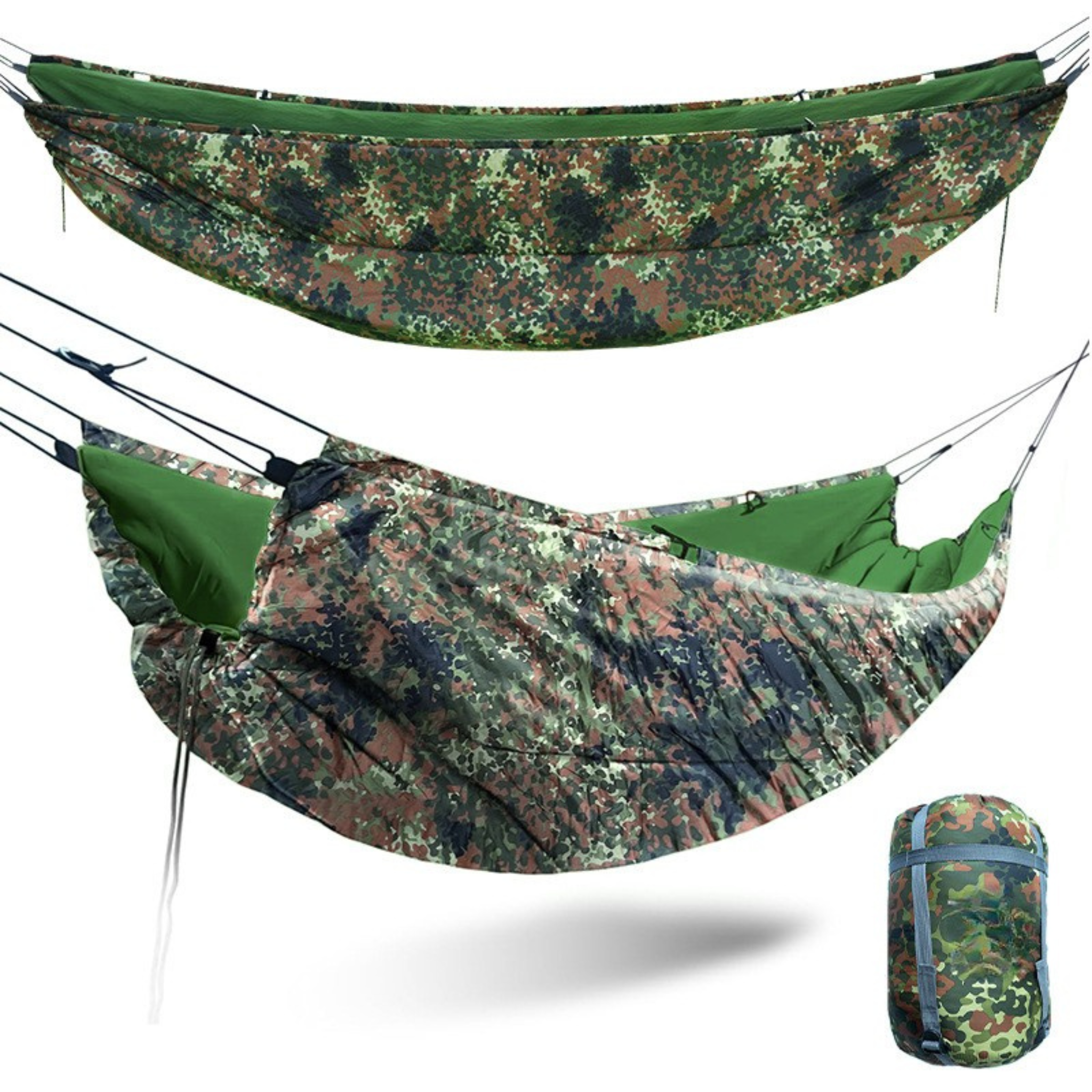 Portable Waterproof Camouflage Hammock Sleeping Bag Winter Camping Quilt with Buckle for Cold Weather