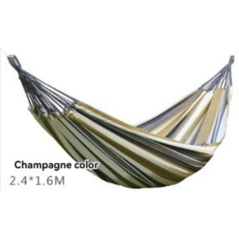 Double Camping Canvas Hammock - Heavy Duty Portable Rainbow Striped Brazilian Swing Chair with Carabiners for Outdoor