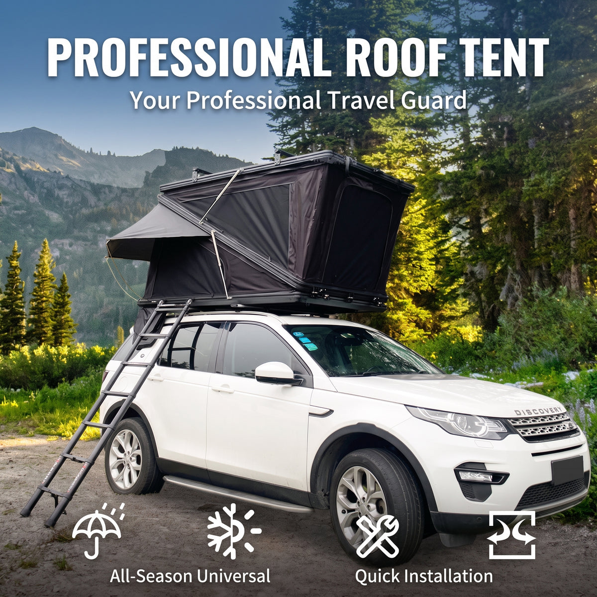 Hard-Shell Rooftop Tent Dual Hydraulic Telescopic System 3-4 Person Capacity - R1