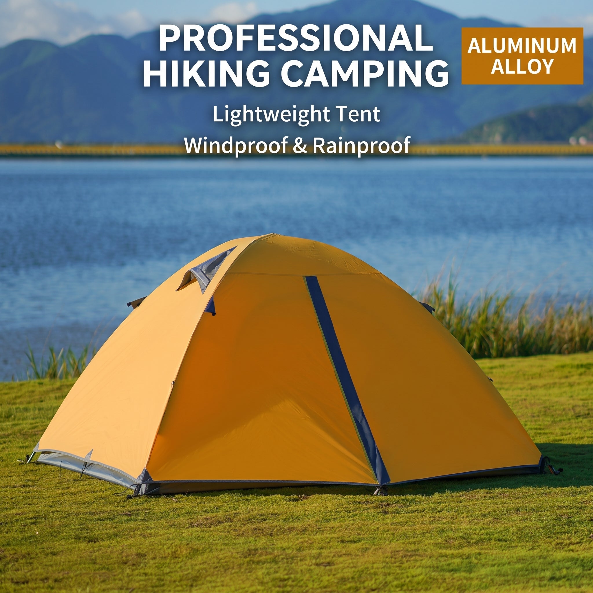 Lightweight Mountaineering Camping Tent Rainproof Nylon-coated Silicone Double-layer -C4