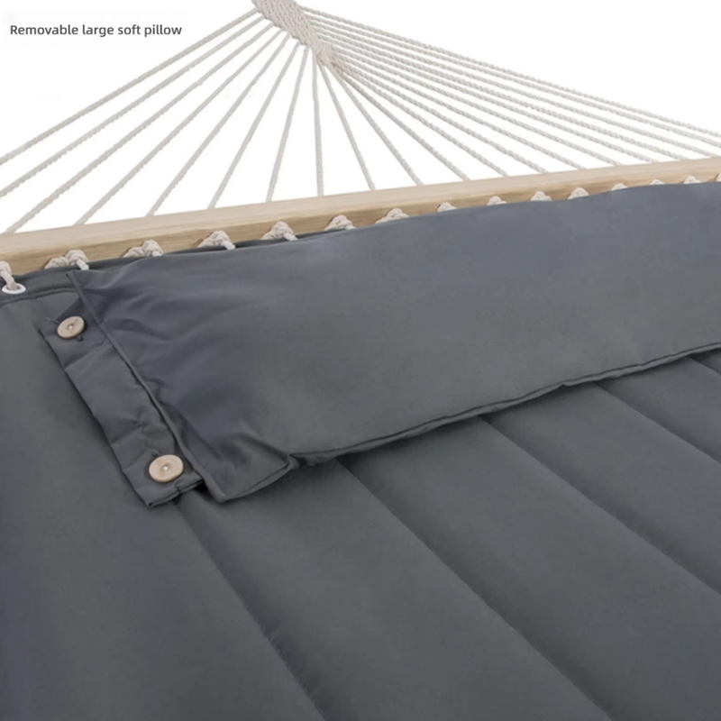 Quilted Double Hammock with Spreader Bar Pillow -H30