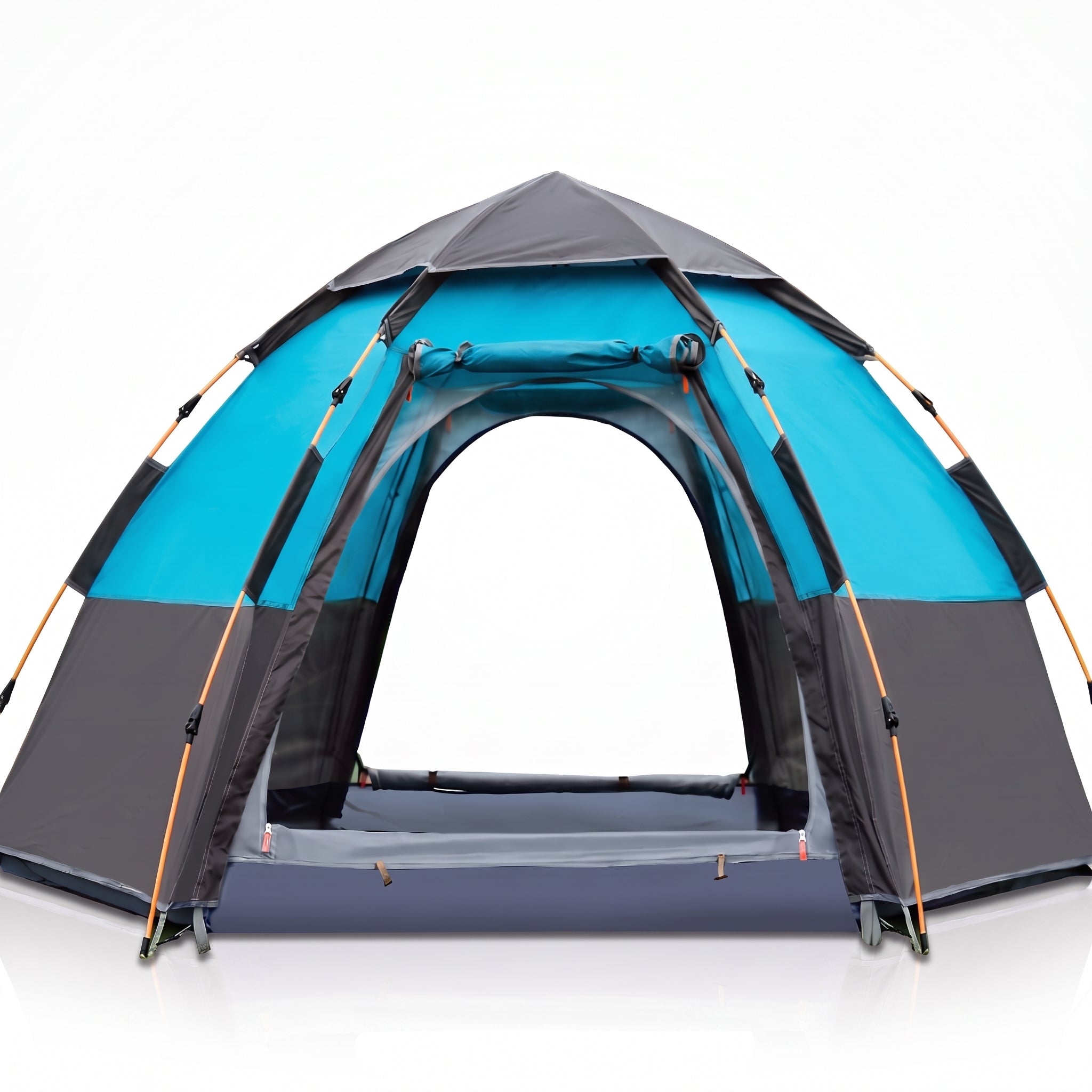 Large 5-8 Person Hexagonal Camping Tent Outdoor Mosquito-proof 3-Second Auto Pop-Up Waterproof