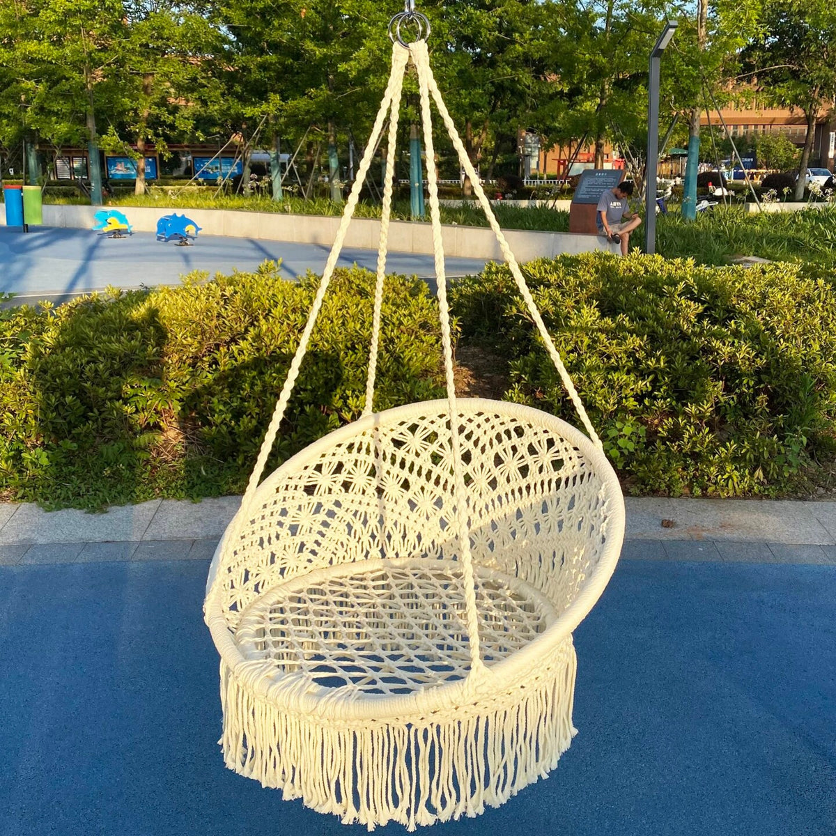 Tassel Hanging Chair Indoor/Outdoor Patio Swing Cradle -H57
