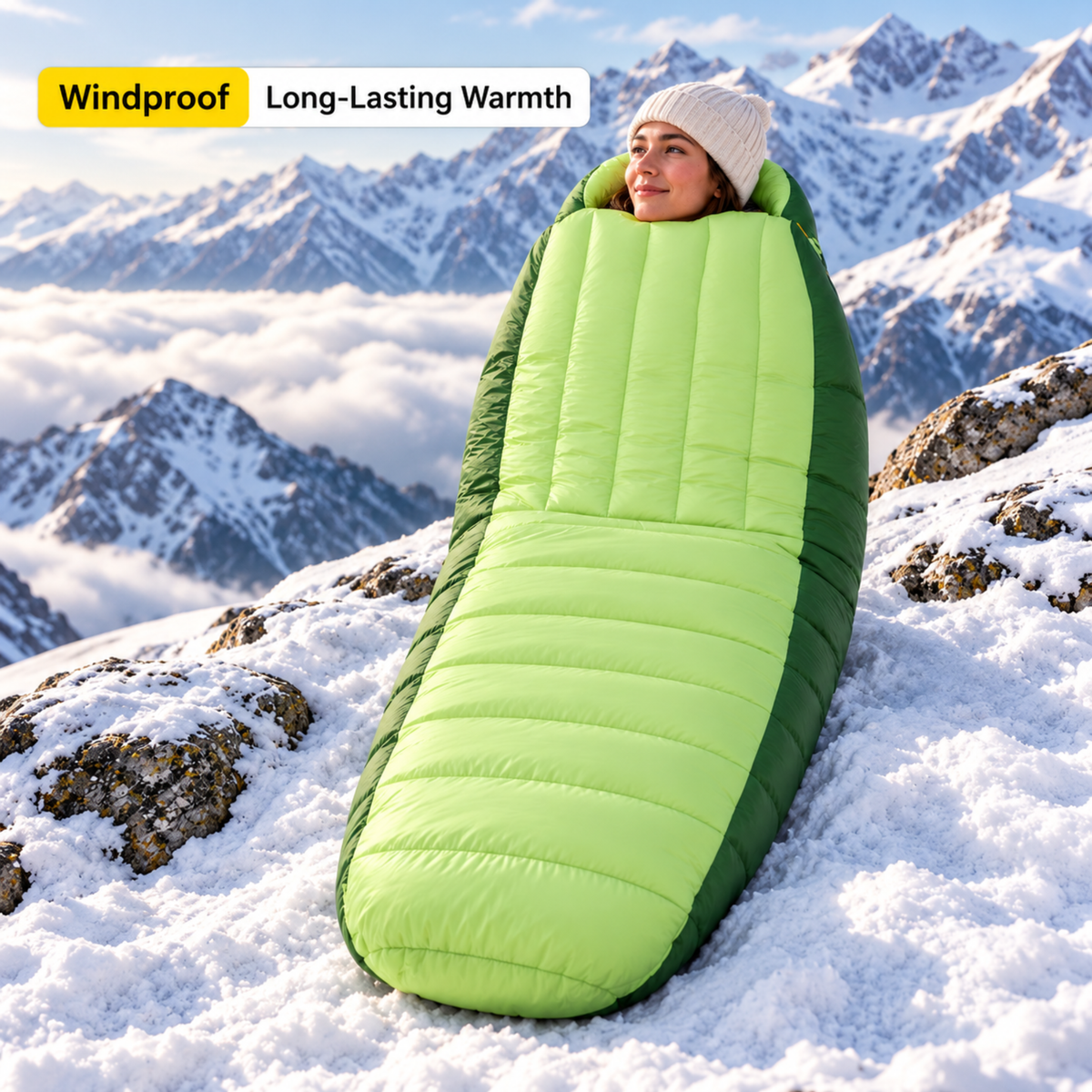 30D Nylon Down Sleeping Bag for Winter Camping & Travel -S15