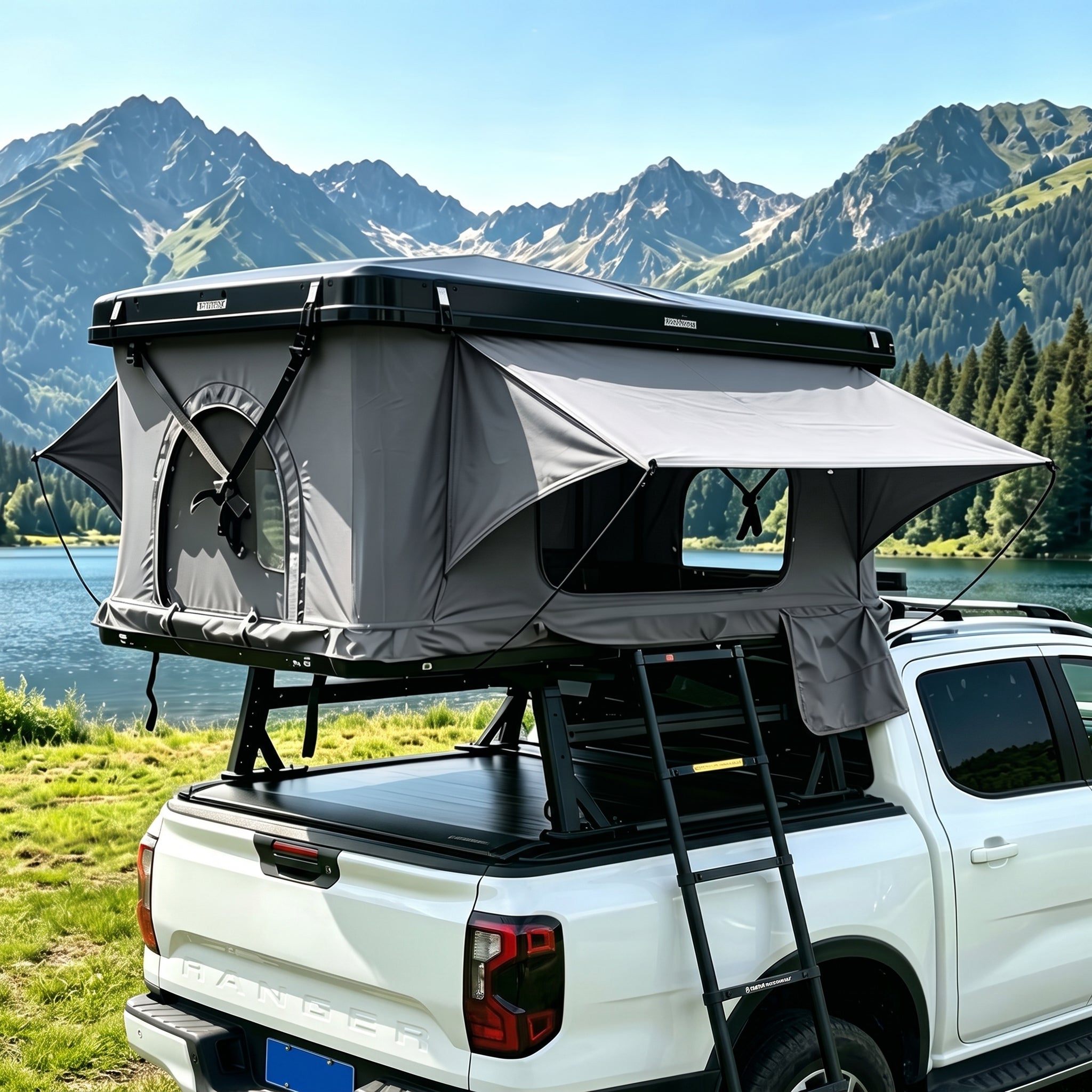 Quick Open Hardshell Roof Top Tent 3 Person Capacity for SUV Truck Jeep