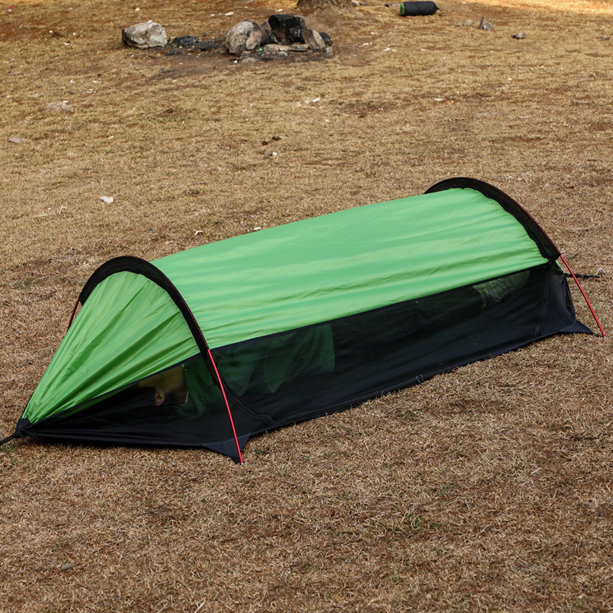 2-in-1 Camping Hammock Tent with Mosquito Net & Rainfly